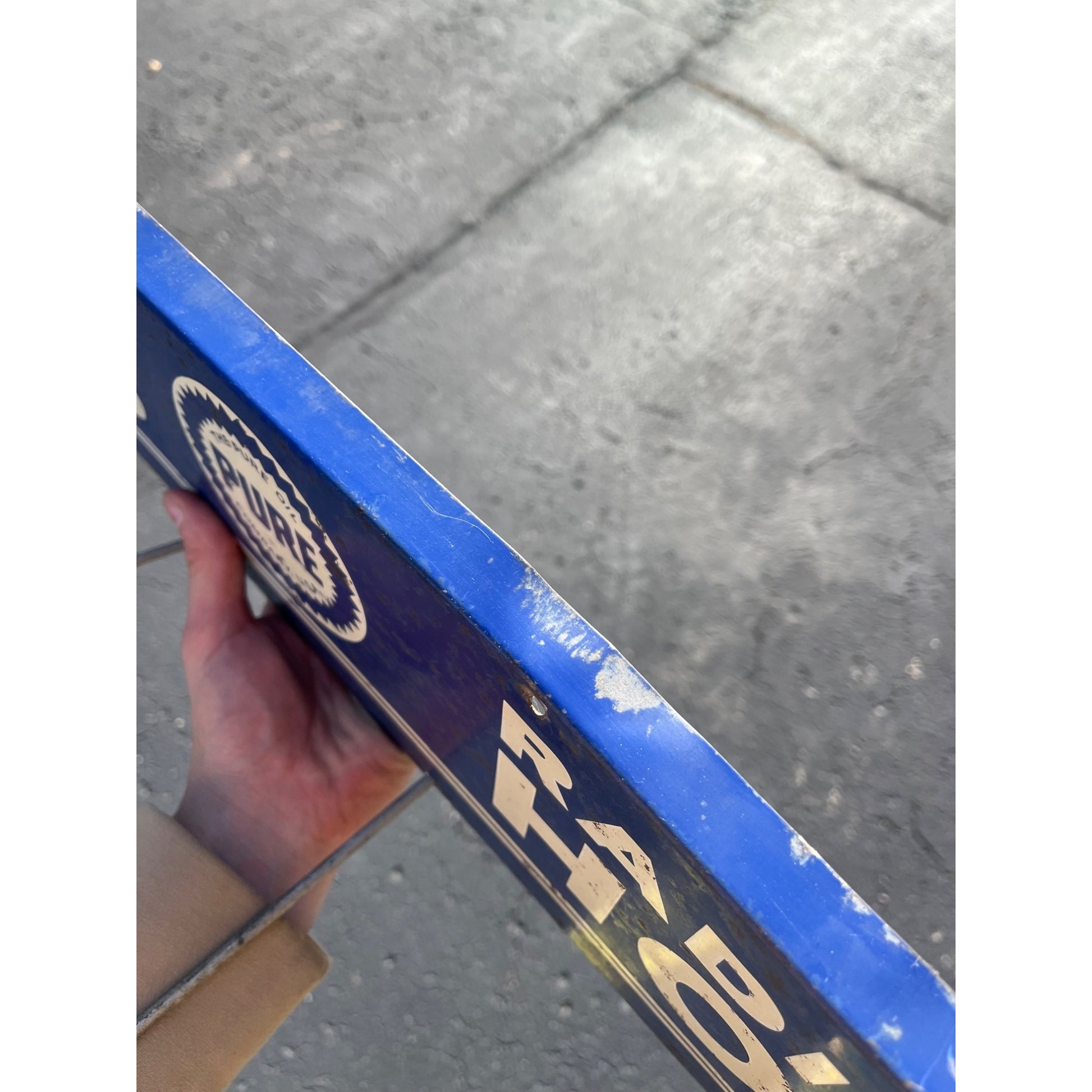 Original Vintage Pure Oil Company Radiator Hose Fan Belts Advertising Sign Rack