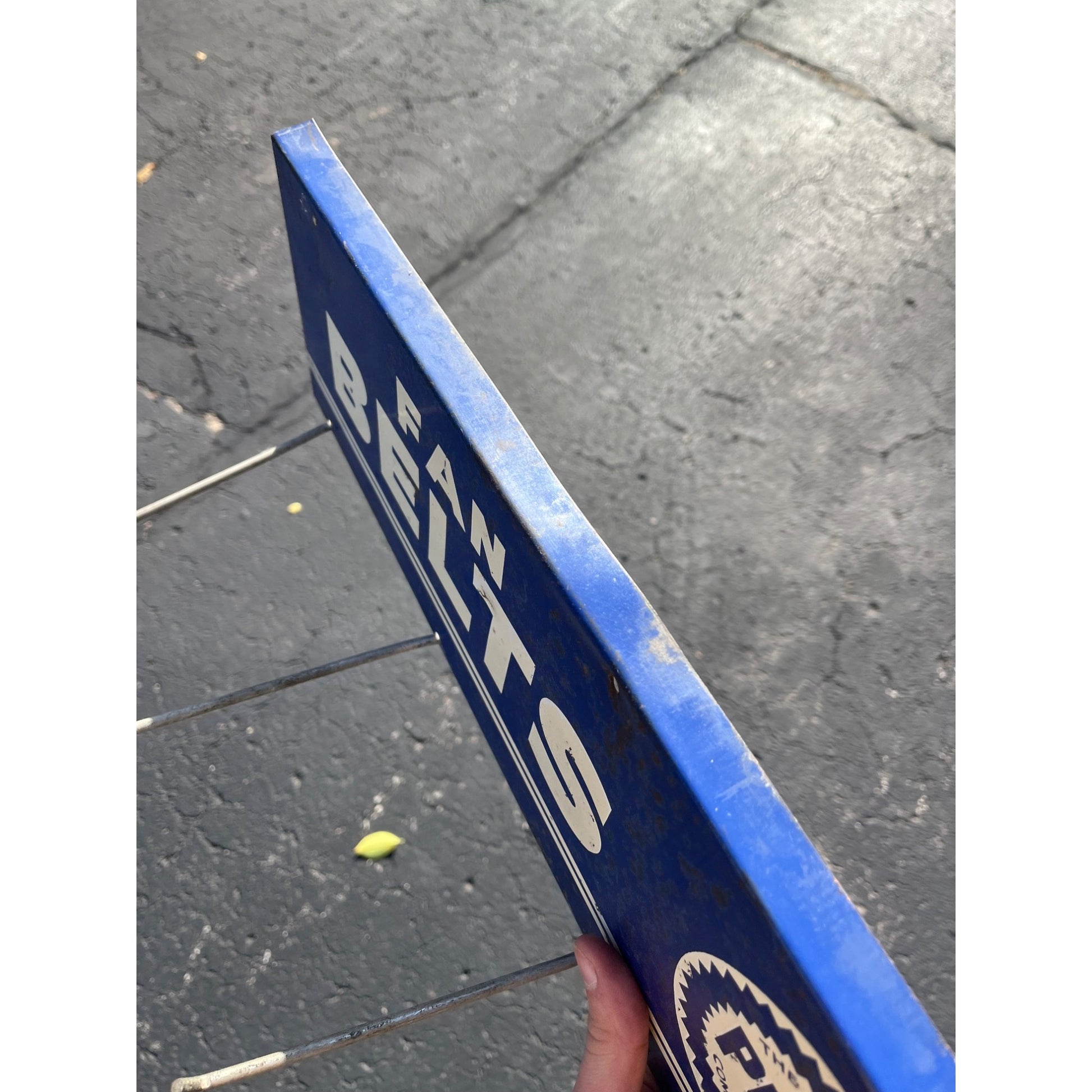 Original Vintage Pure Oil Company Radiator Hose Fan Belts Advertising Sign Rack