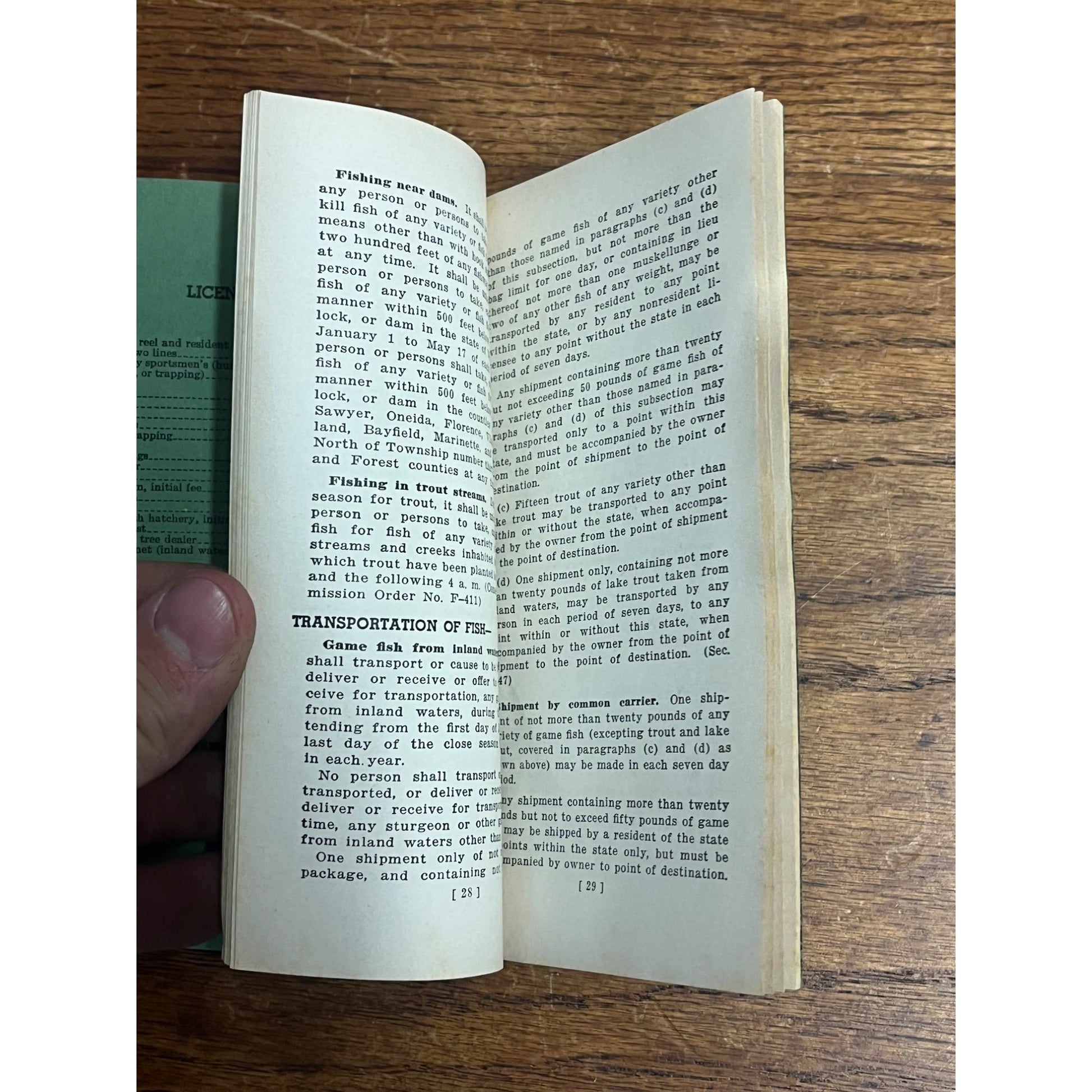 Vintage Wisconsin 1939-1940 Fishing Laws Regulations Booklet Guide