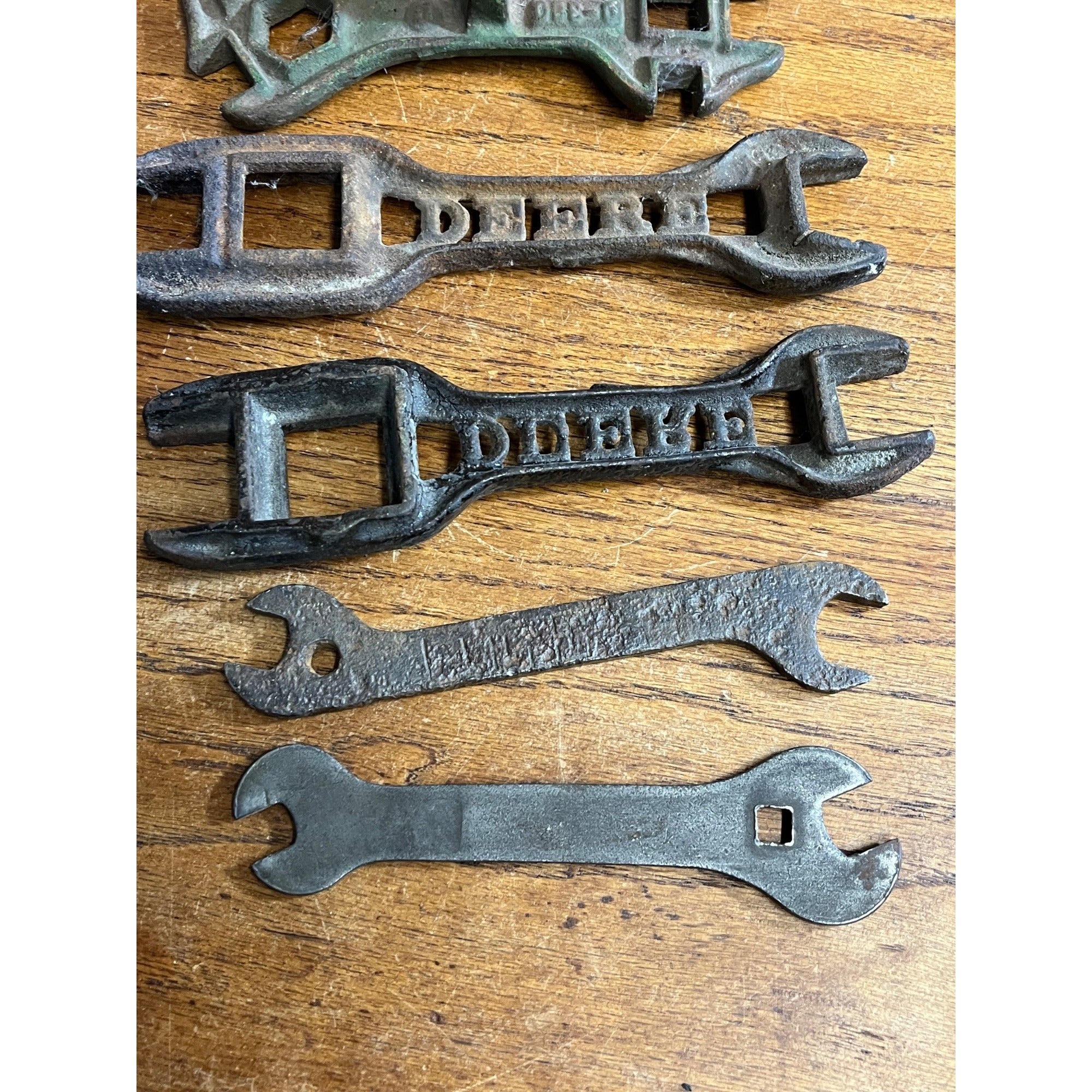 Lot John Deere Case Script Cut wrenches Van Brunt Ornate Tractor Implement Tools