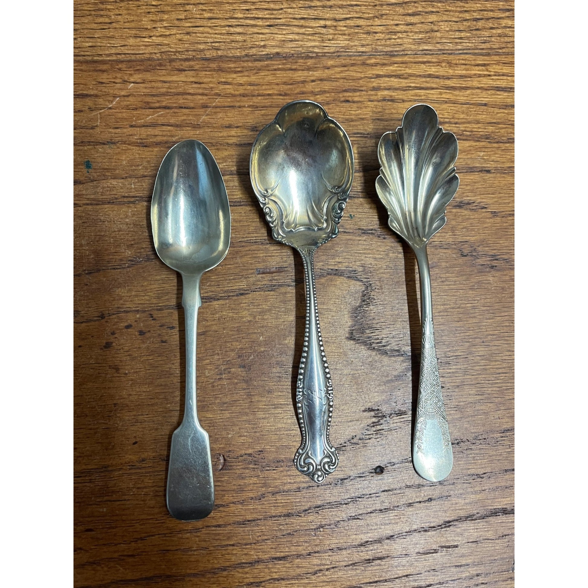 Vintage Sterling Silver 24 Gram Spoon + Nickel Silver Spoons