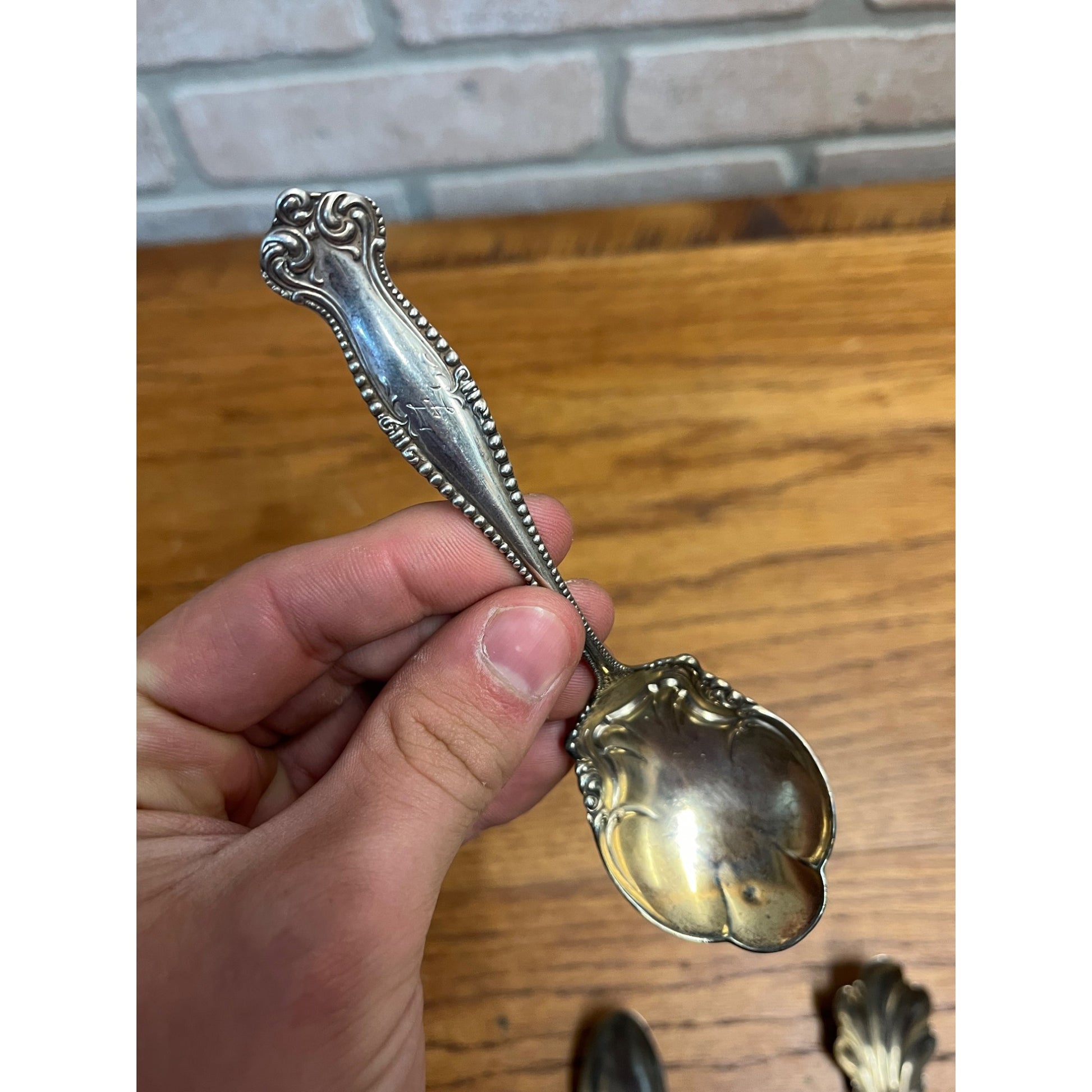 Vintage Sterling Silver 24 Gram Spoon + Nickel Silver Spoons