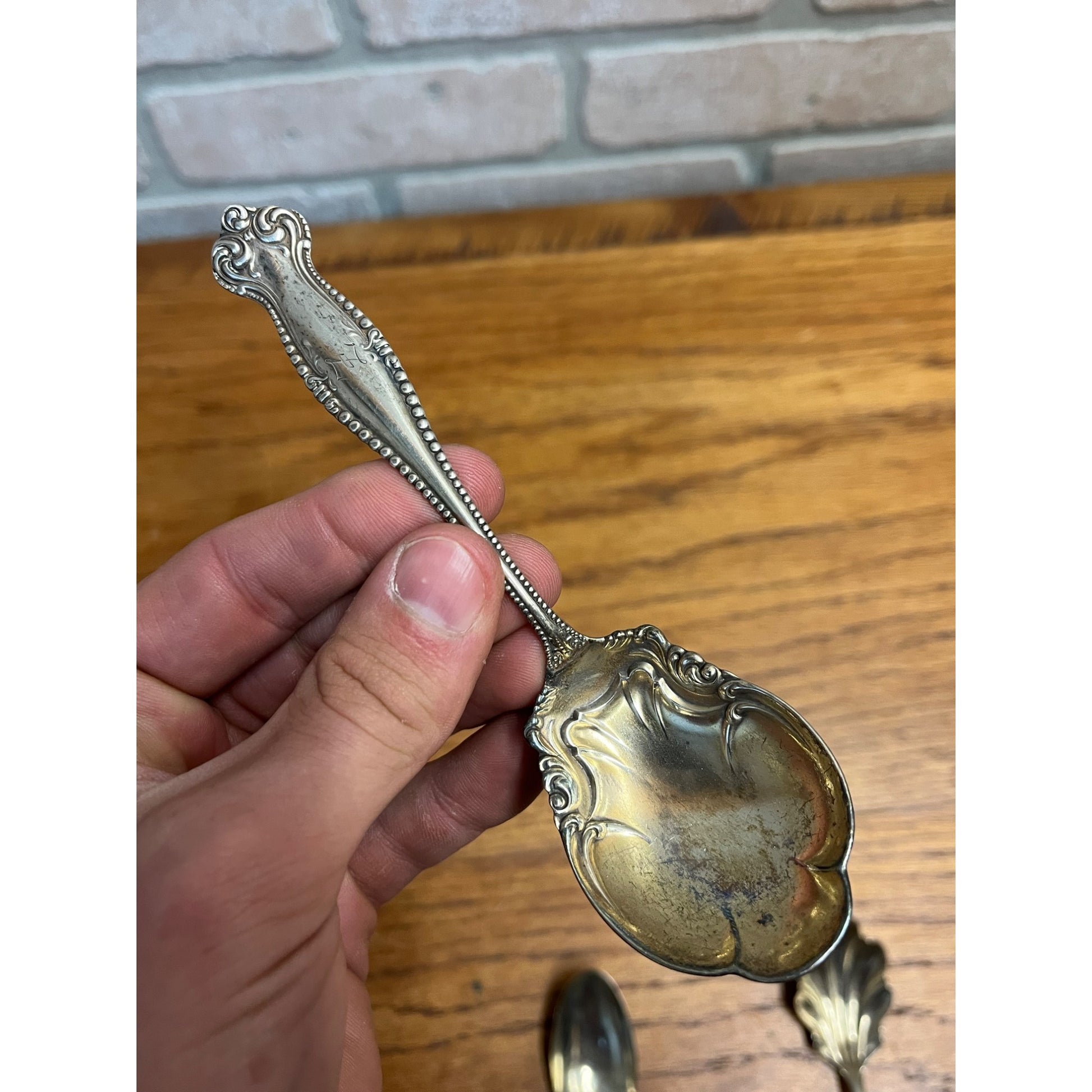Vintage Sterling Silver 24 Gram Spoon + Nickel Silver Spoons