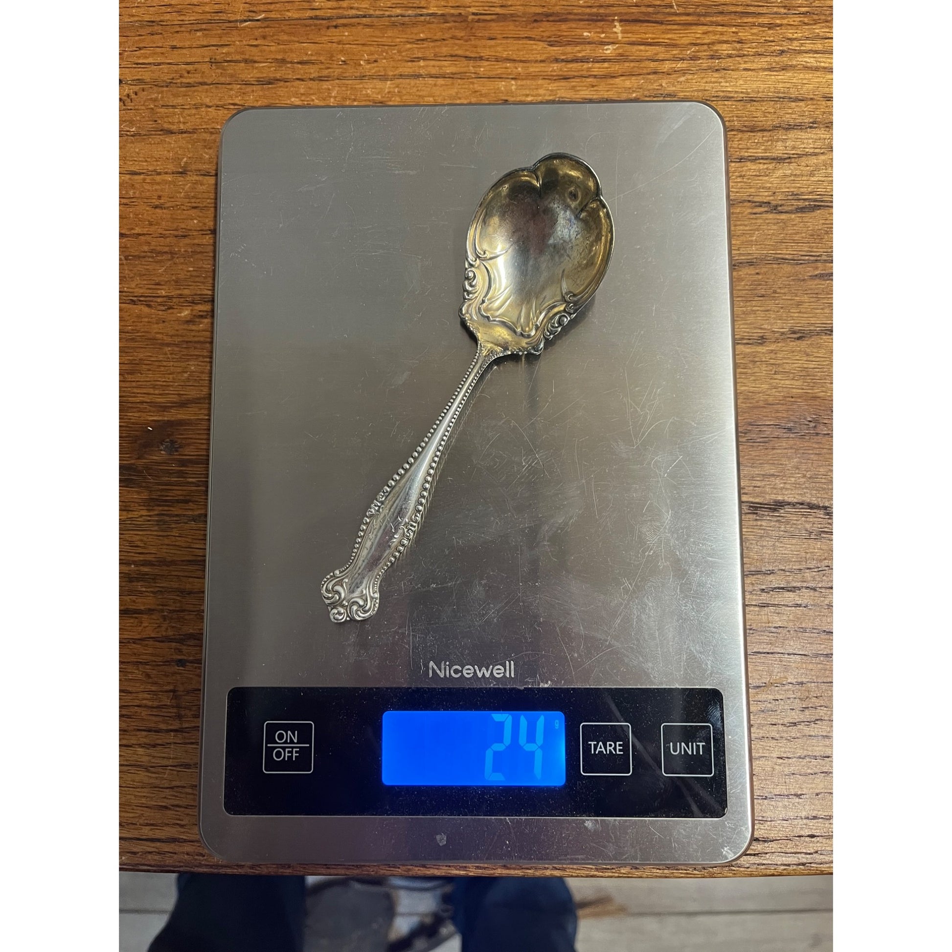 Vintage Sterling Silver 24 Gram Spoon + Nickel Silver Spoons