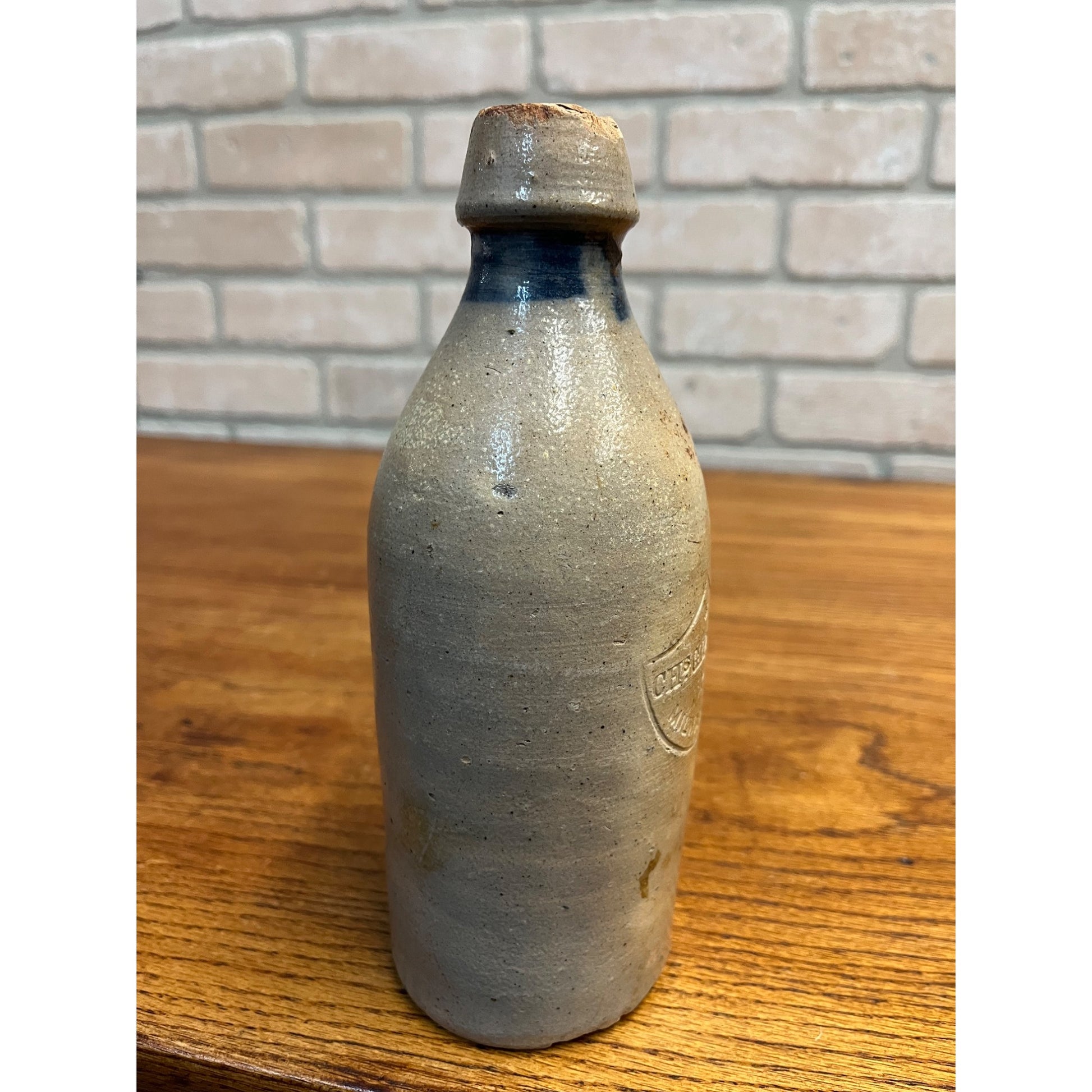 Antique Charles Gipfel Union Brewery Milwaukee Wis. Clay Stoneware Beer Bottle