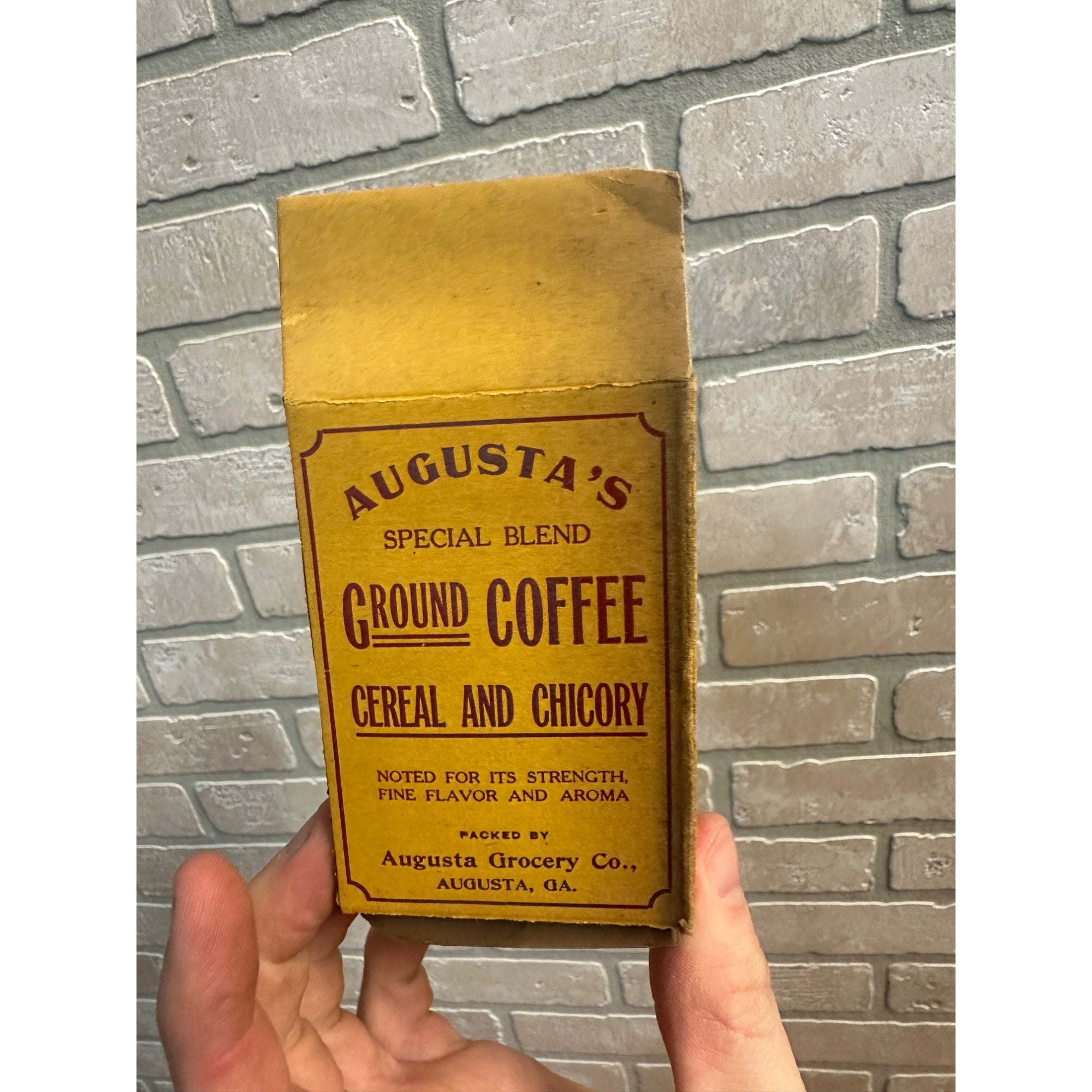 Vintage Early 1900s Augusta Grocery Co. GA Ground Coffee Box 5 Cents Chicory