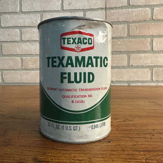 Vintage Texaco Texamatic Transmission Fluid 1 Quart Oil Can Metal Gas Advertising