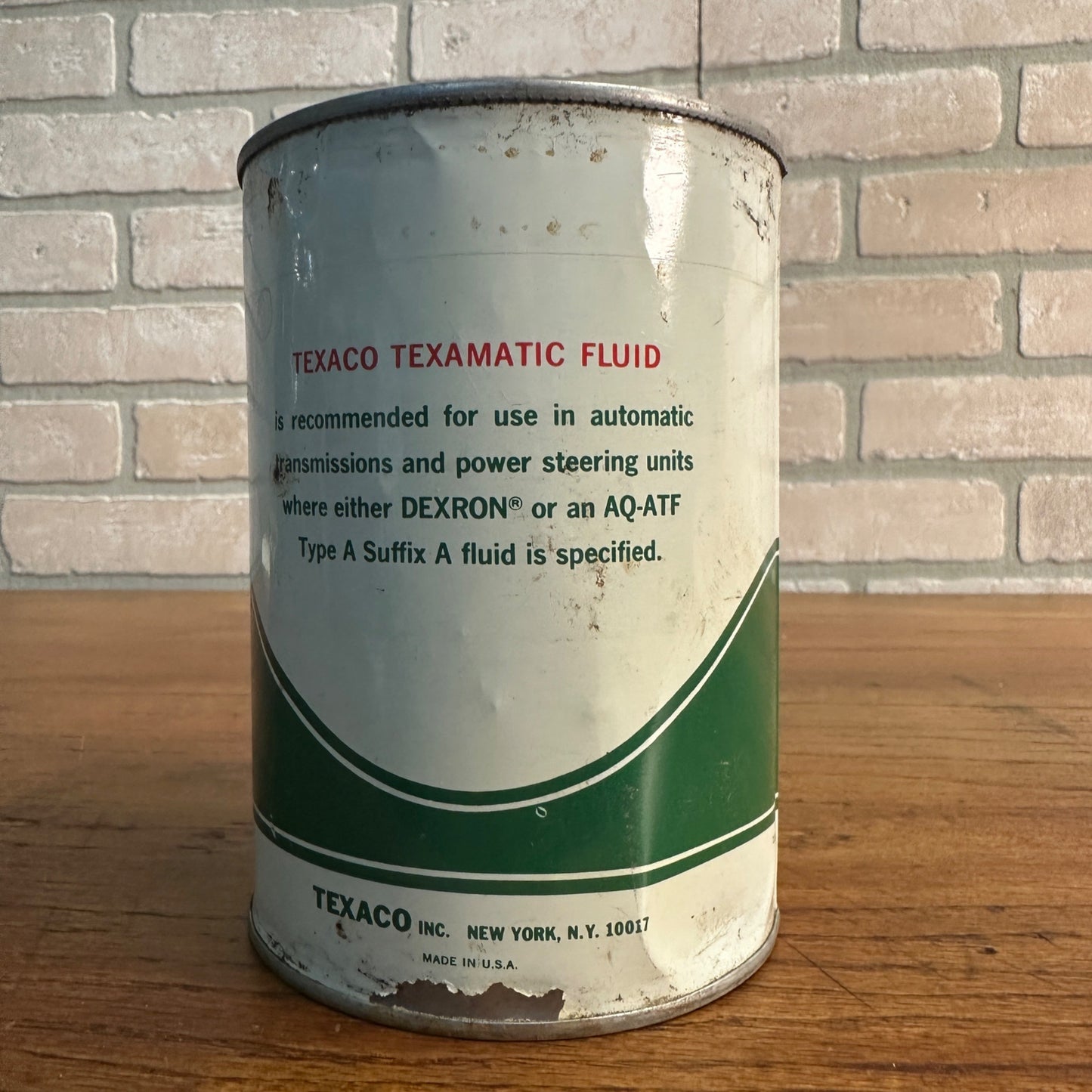 Vintage Texaco Texamatic Transmission Fluid 1 Quart Oil Can Metal Gas Advertising