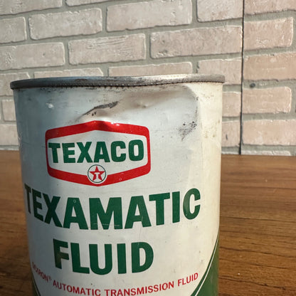 Vintage Texaco Texamatic Transmission Fluid 1 Quart Oil Can Metal Gas Advertising