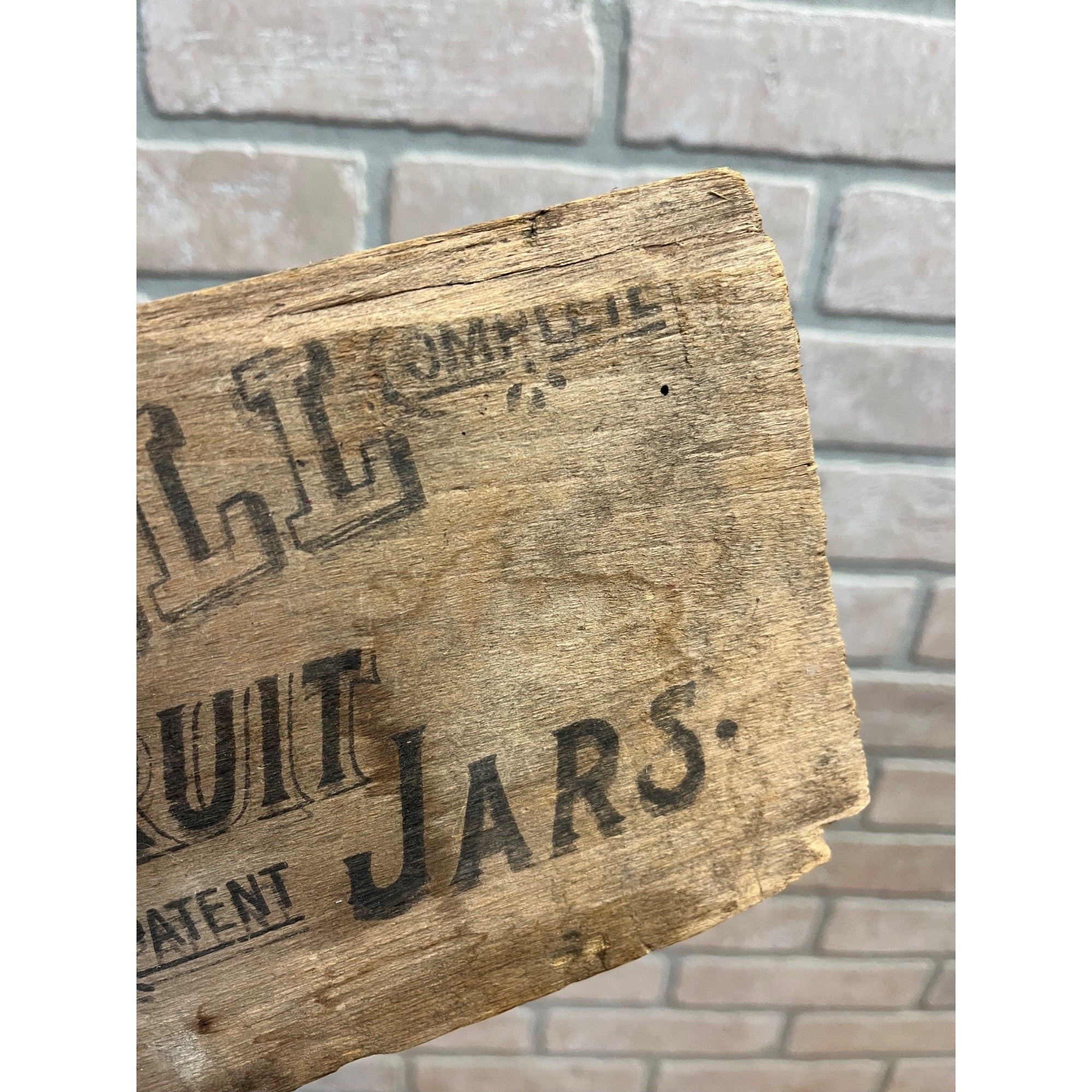 Antique Original Early BALL Fruit Jars Mason Shipping Crate End Panel Sign Vintage