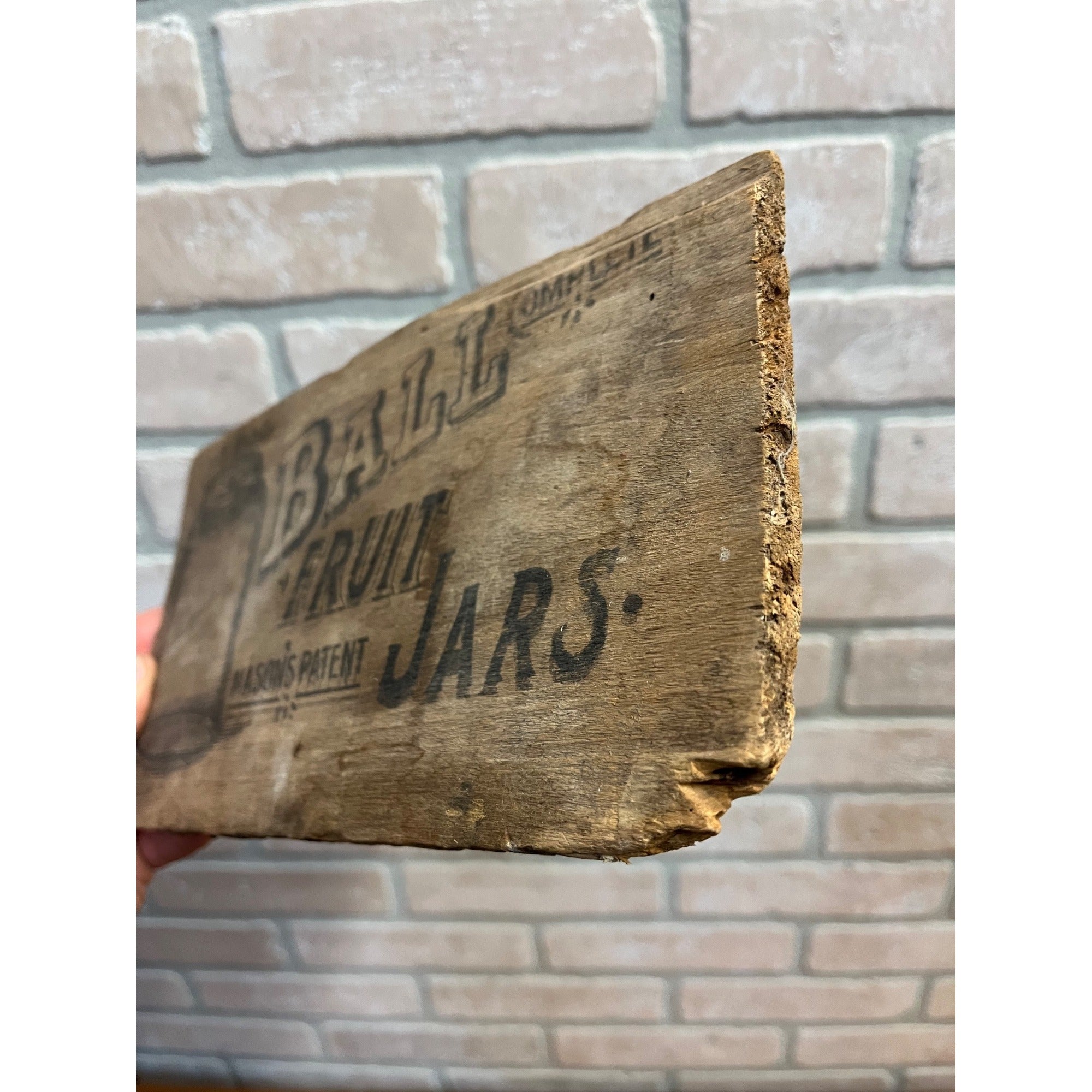 Antique Original Early BALL Fruit Jars Mason Shipping Crate End Panel Sign Vintage