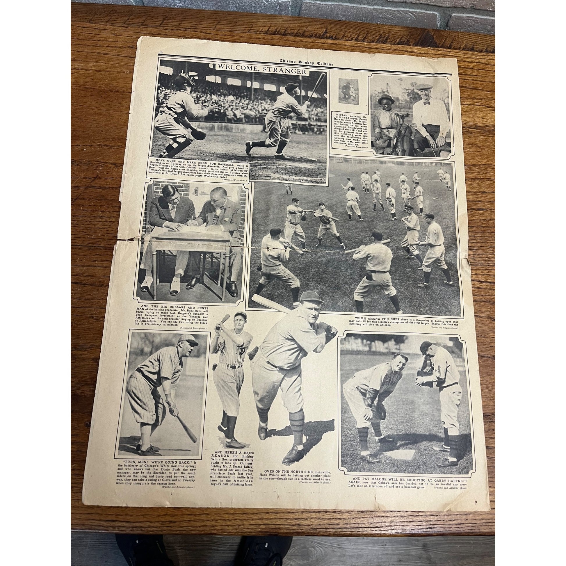 Vintage 1930 Chicago Tribune Newspaper World Series Babe Ruth Connie Mack Cubs