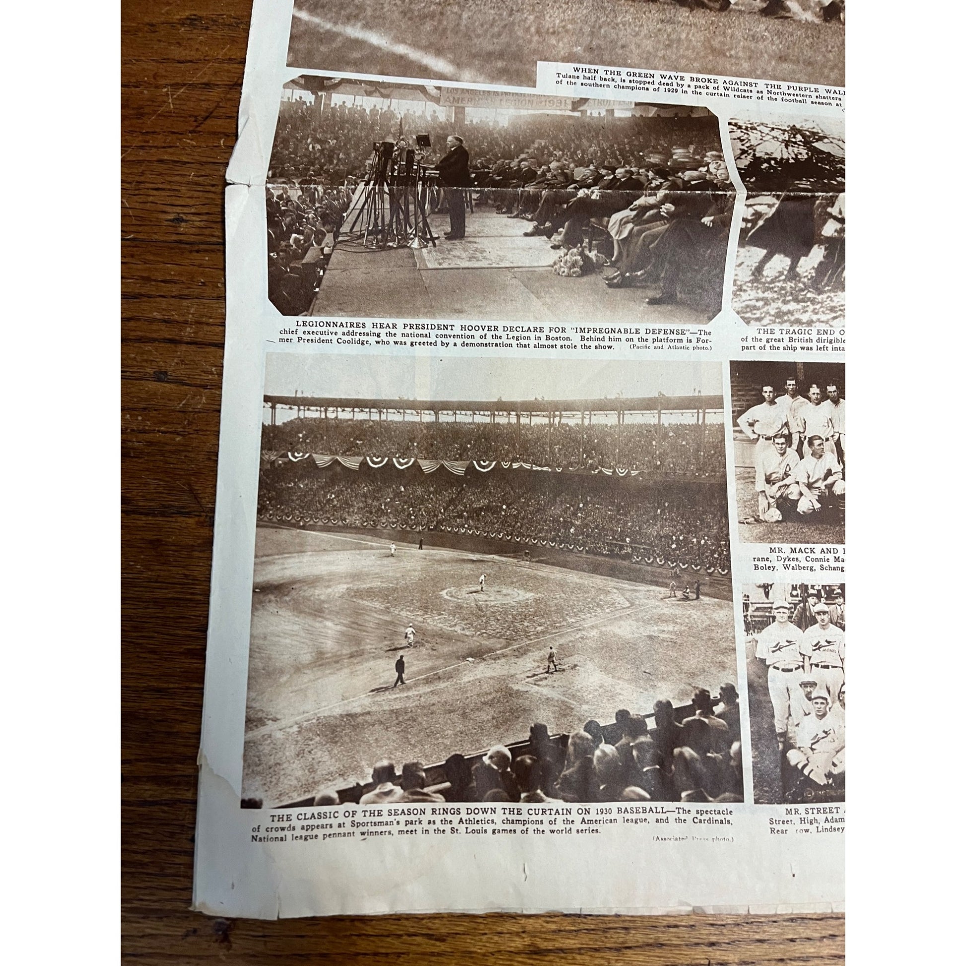 Vintage 1930 Chicago Tribune Newspaper World Series Babe Ruth Connie Mack Cubs