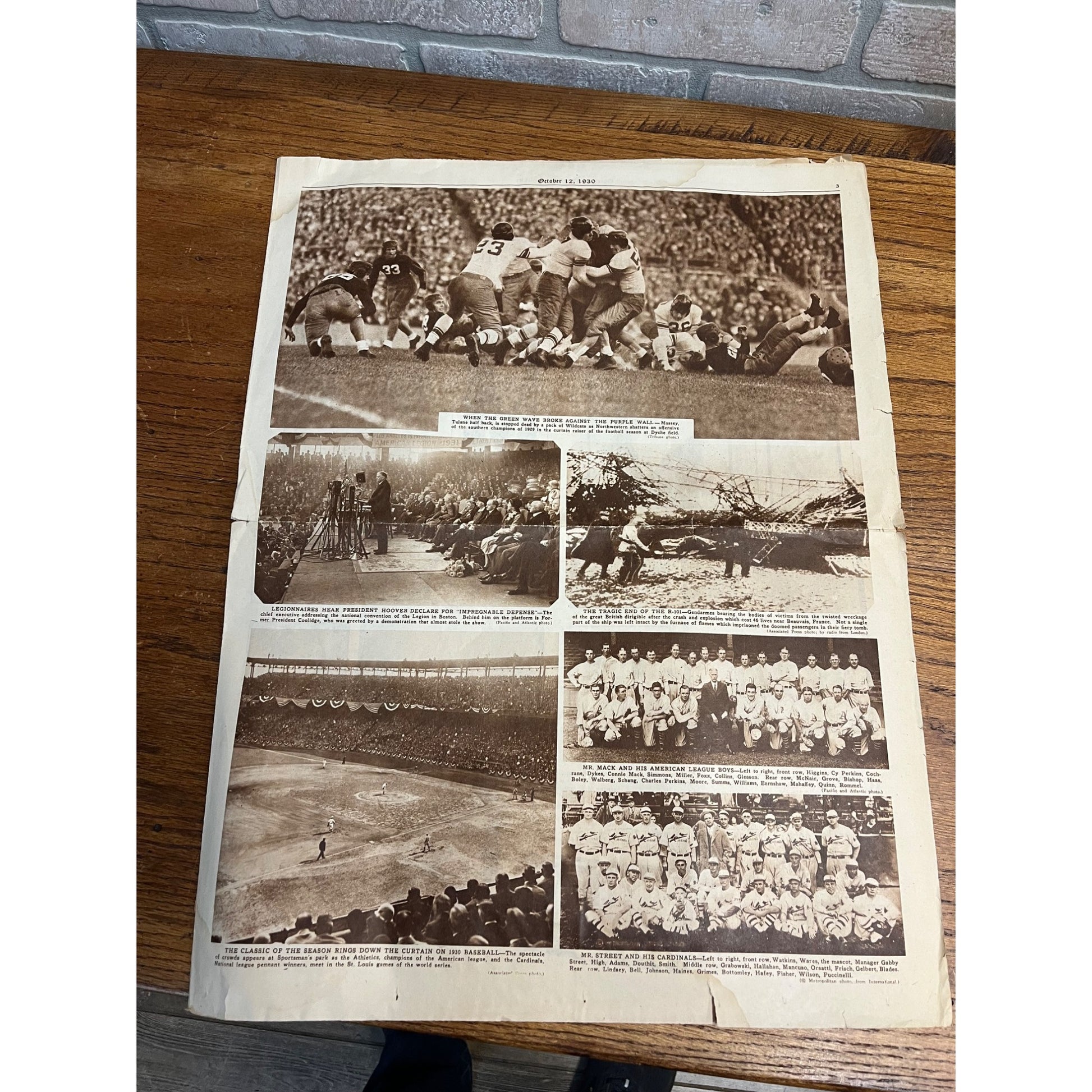 Vintage 1930 Chicago Tribune Newspaper World Series Babe Ruth Connie Mack Cubs