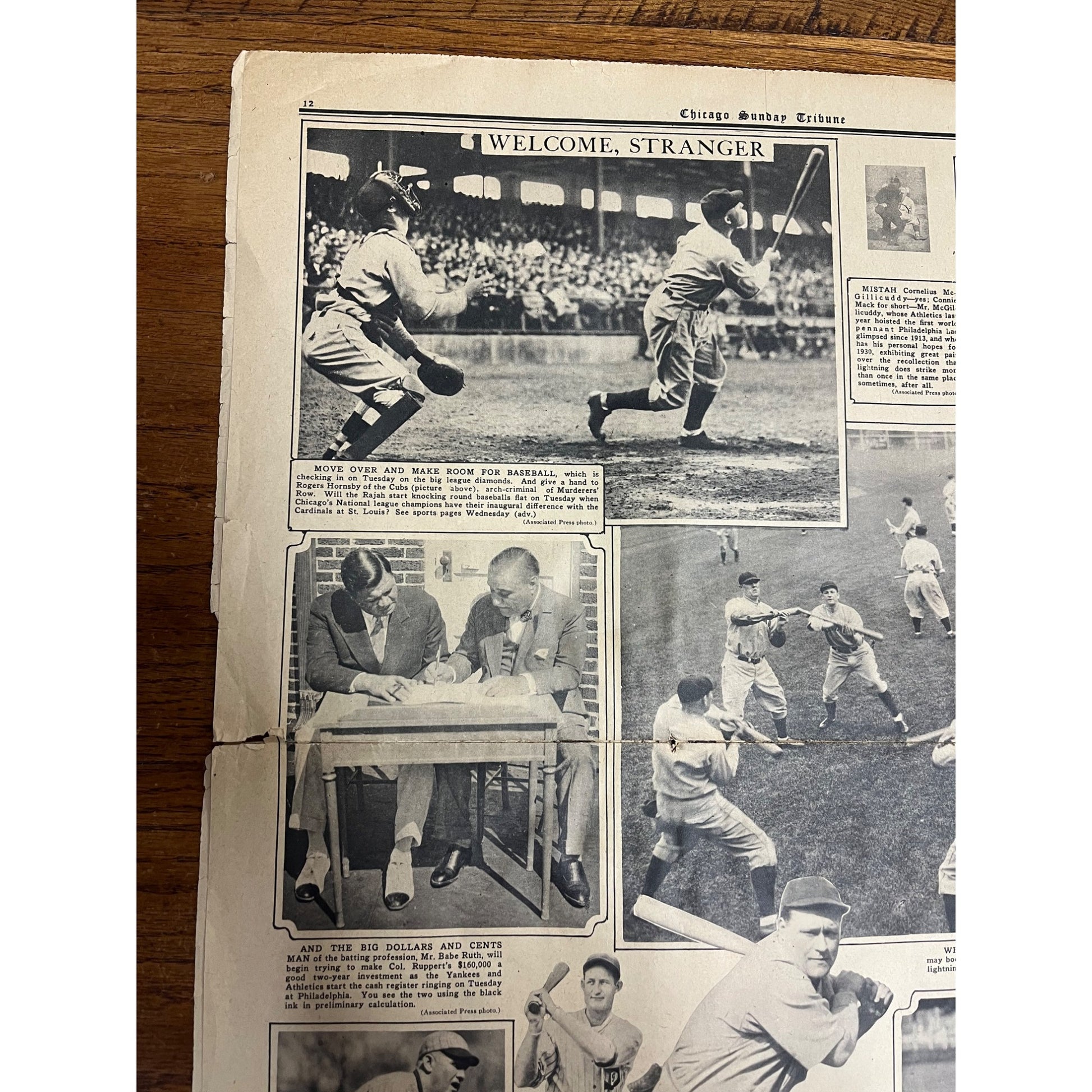 Vintage 1930 Chicago Tribune Newspaper World Series Babe Ruth Connie Mack Cubs