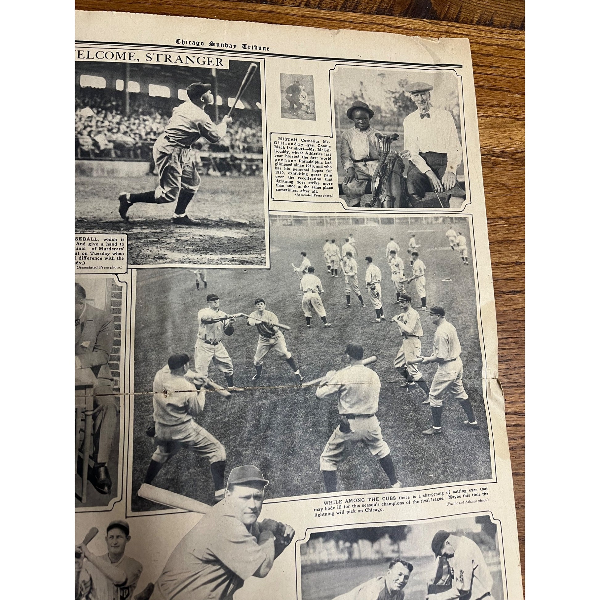 Vintage 1930 Chicago Tribune Newspaper World Series Babe Ruth Connie Mack Cubs