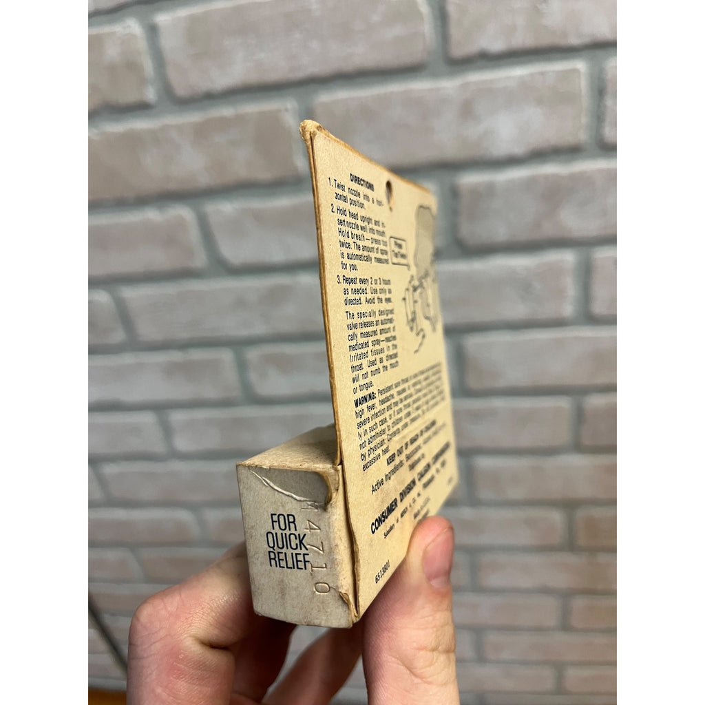 Vintage 1960s-70s Sucrets Sore Throat Spray Bottle Anesthetic Medicine Package