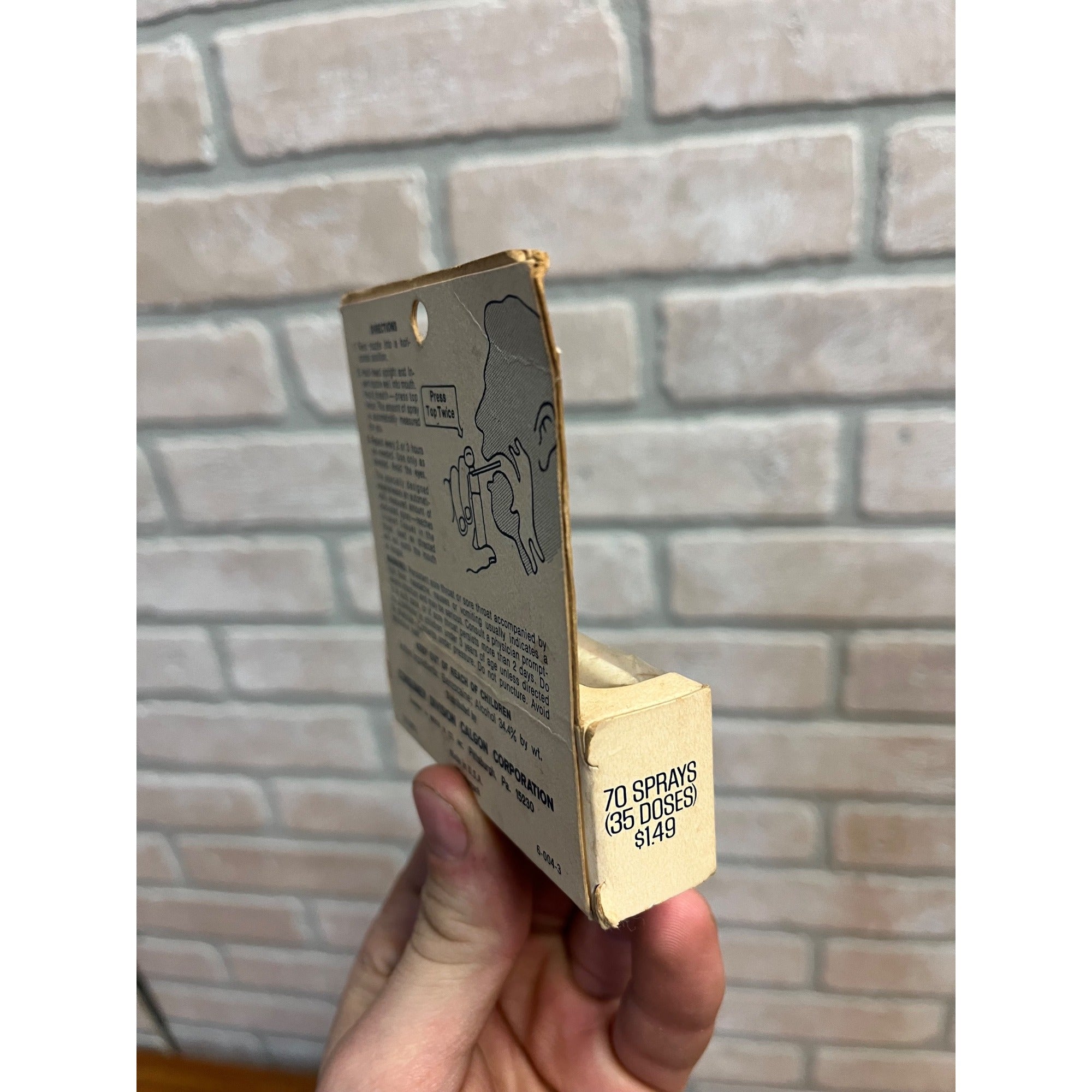 Vintage 1960s-70s Sucrets Sore Throat Spray Bottle Anesthetic Medicine Package