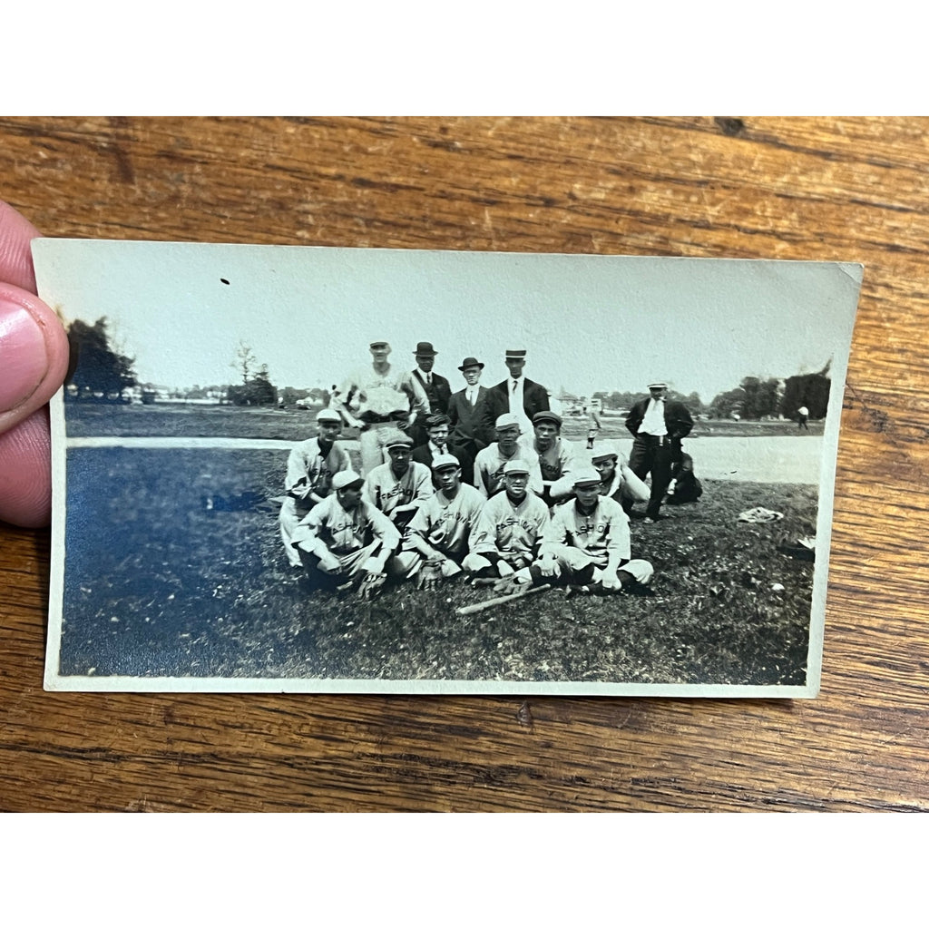 Vintage c1910s Fashion Baseball Team Club Photo Ironwood Michigan Snapshot MI