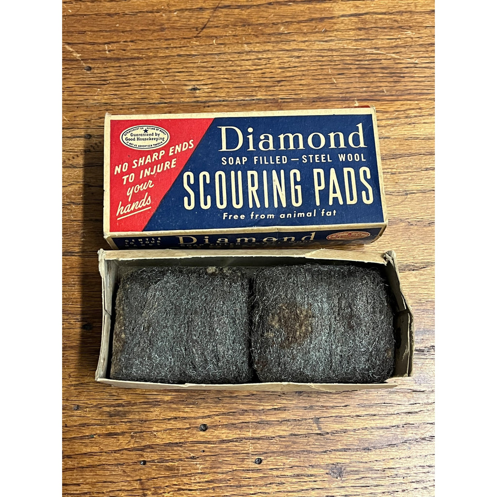 Vintage Diamond Brand Soap Filled Steel Wool Kitchen Scour Pads Prop Box