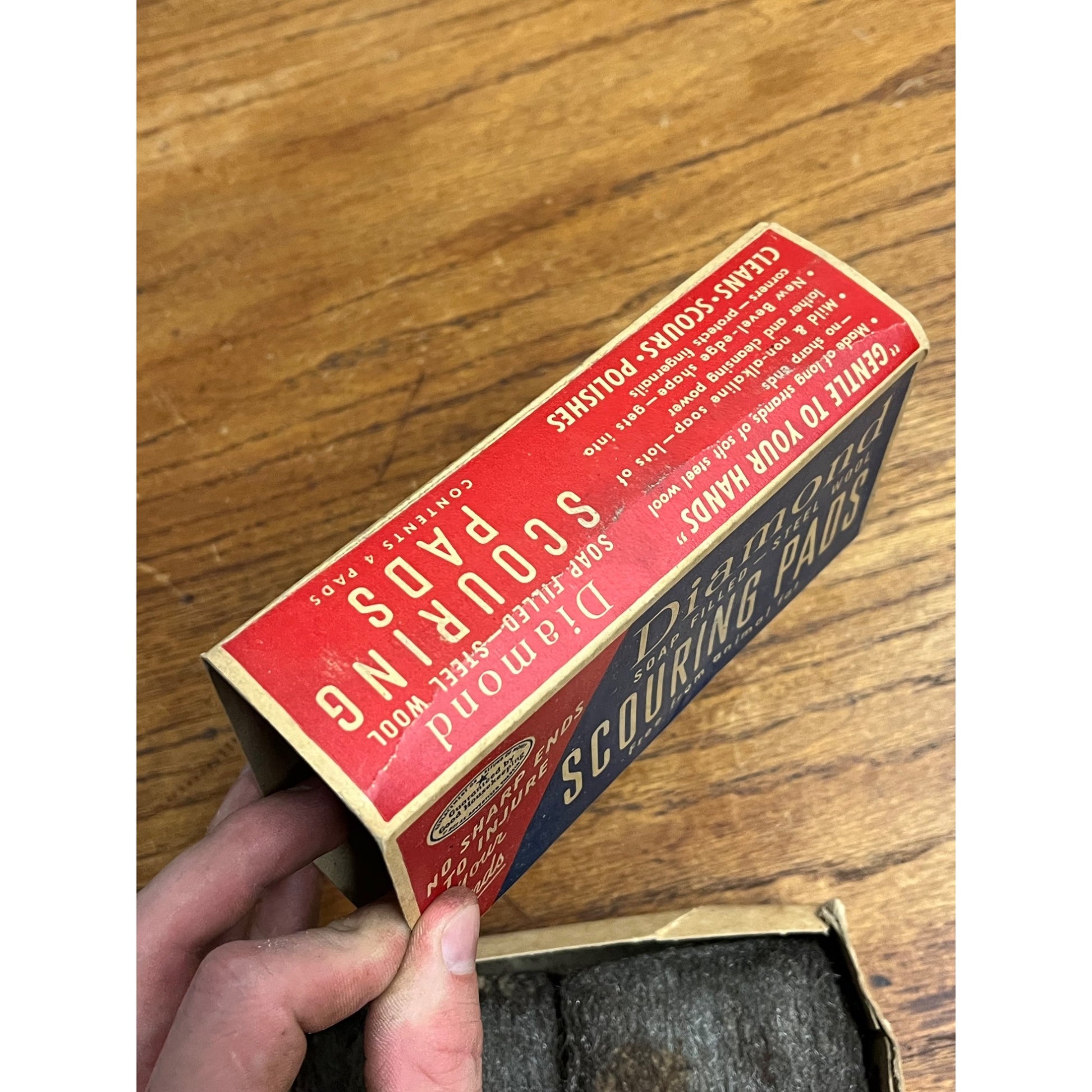 Vintage Diamond Brand Soap Filled Steel Wool Kitchen Scour Pads Prop Box