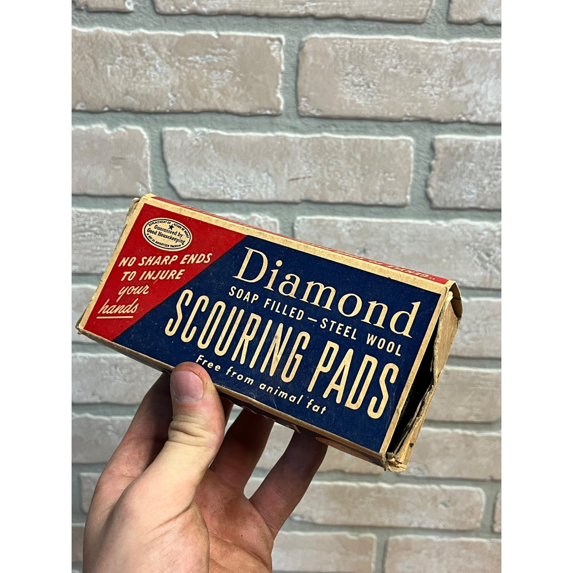 Vintage Diamond Brand Soap Filled Steel Wool Kitchen Scour Pads Prop Box