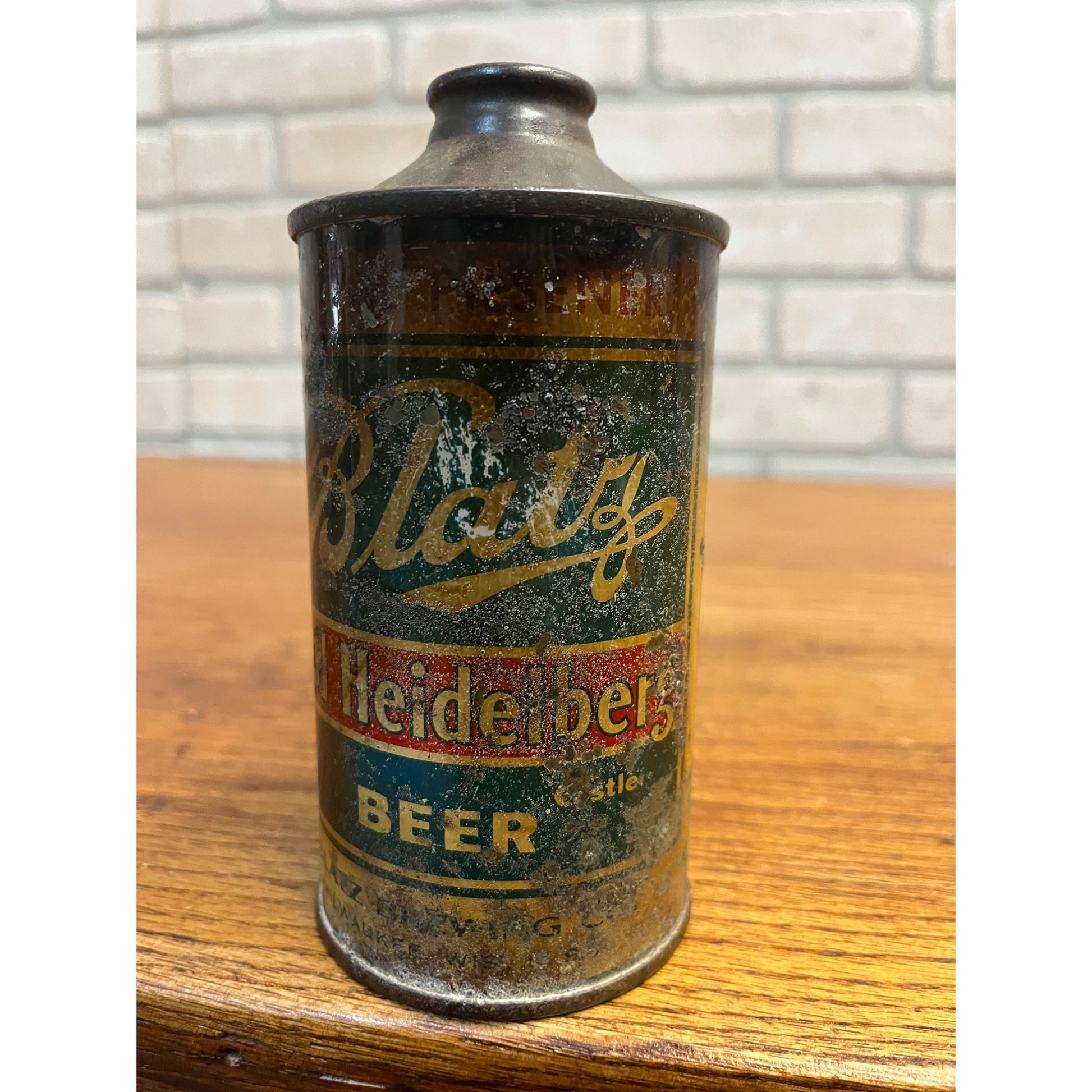 Original Vintage 1930s Blatz Old Heidelberg Milwaukee 12oz Cone Top Beer Can