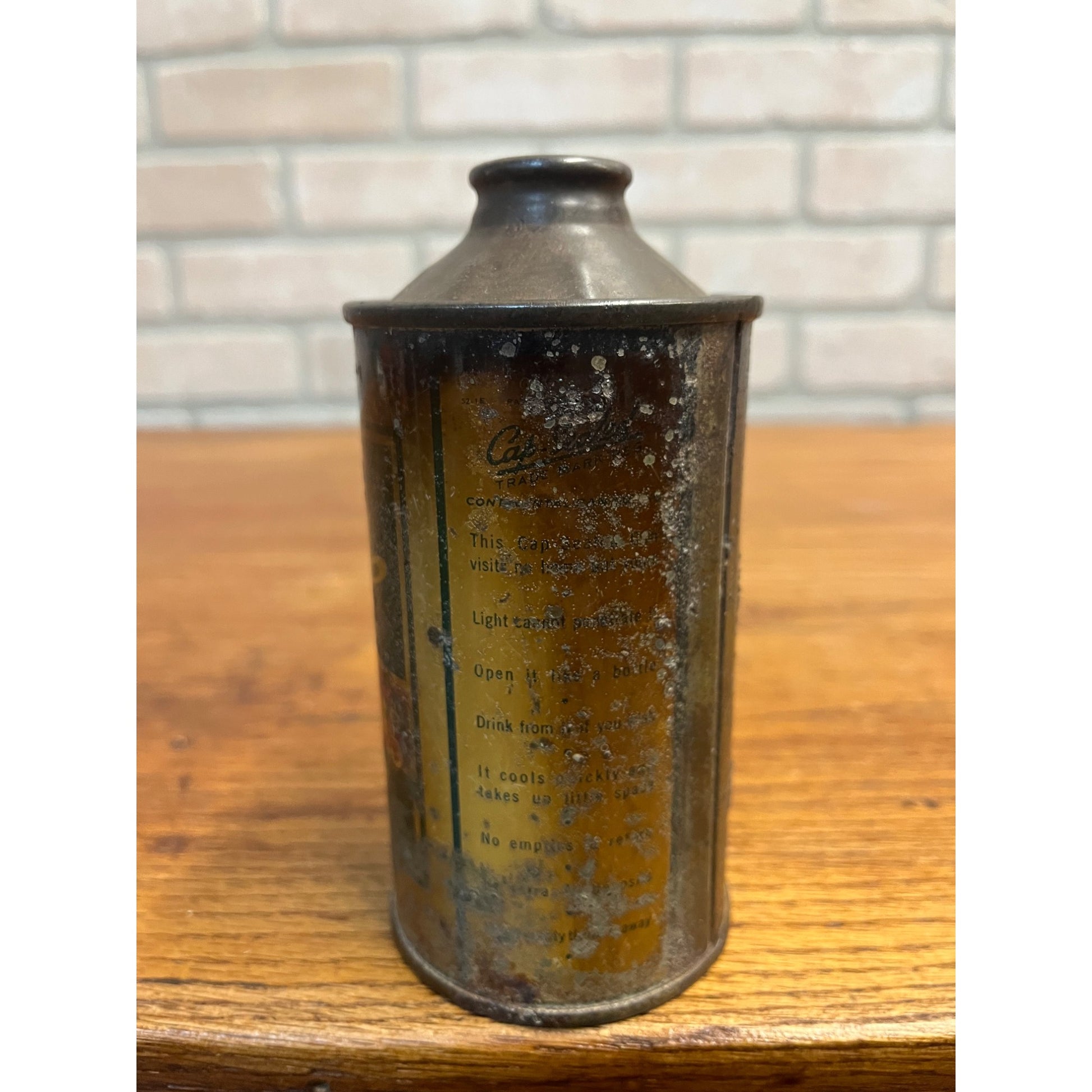 Original Vintage 1930s Blatz Old Heidelberg Milwaukee 12oz Cone Top Beer Can