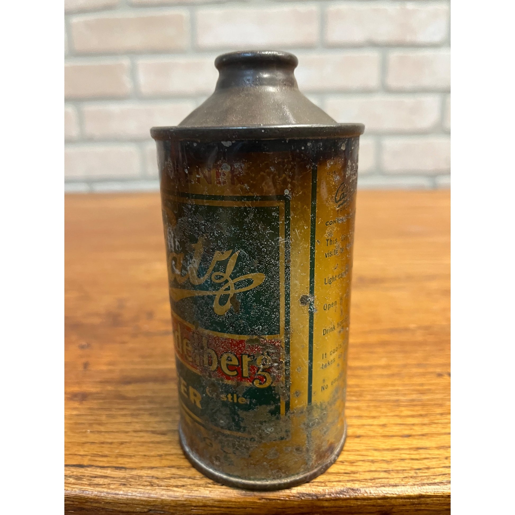 Original Vintage 1930s Blatz Old Heidelberg Milwaukee 12oz Cone Top Beer Can