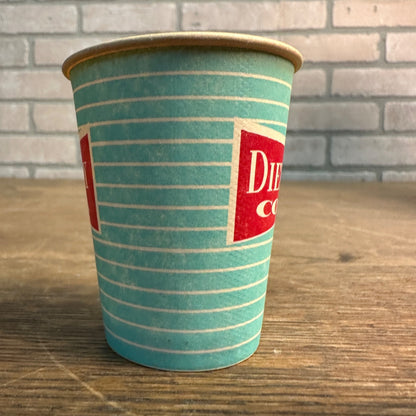 Vintage Blue Diet Way Cola 1950s Sample Soda Paper Wax Promotional Cup