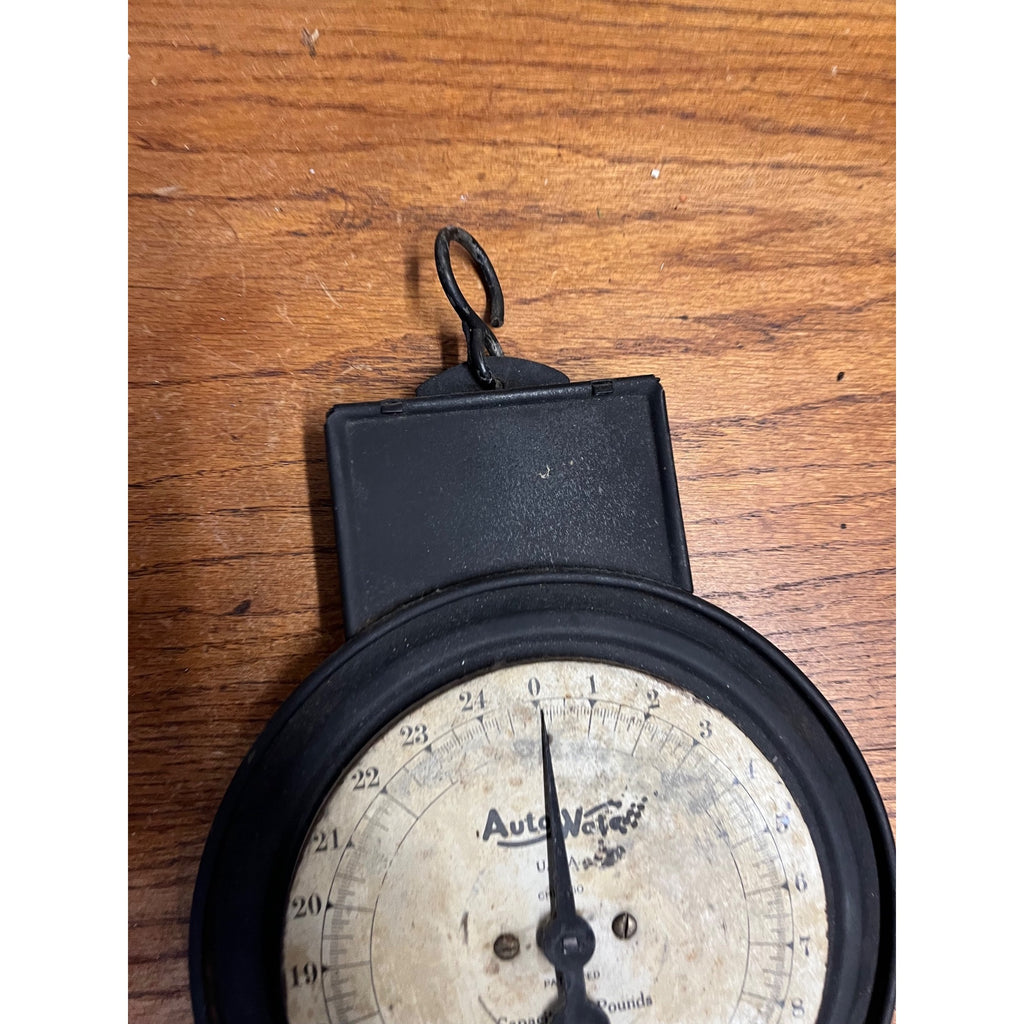 Vintage 1930s AutoWate 25lb Hanging Kitchen Scale