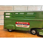 Vintage Wyandotte Truck Lines Green & Red Steel Toy Trailer Truck