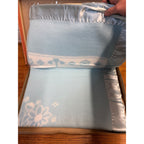 Vintage Baby Pepperell Crib Blanket Blue Satin Bound 36" X 50" Adorable Baby Graphics