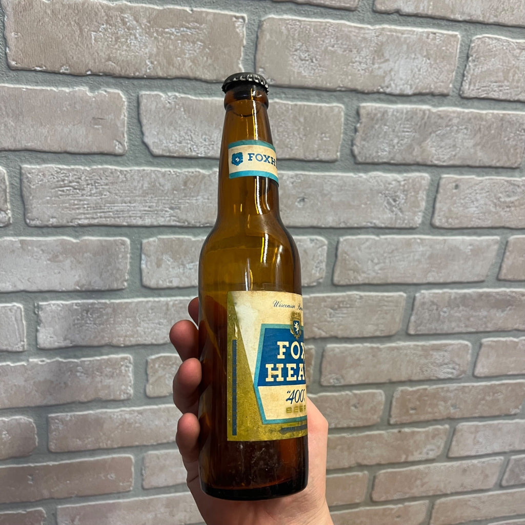 970s Fox Head 400 Beer 12 OZ bottle Waukesha, Wisconsin Empty