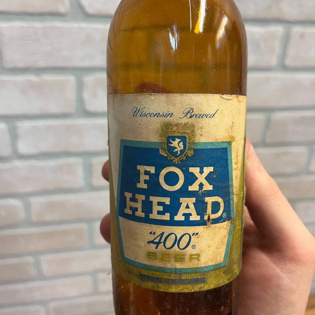 970s Fox Head 400 Beer 12 OZ bottle Waukesha, Wisconsin Empty