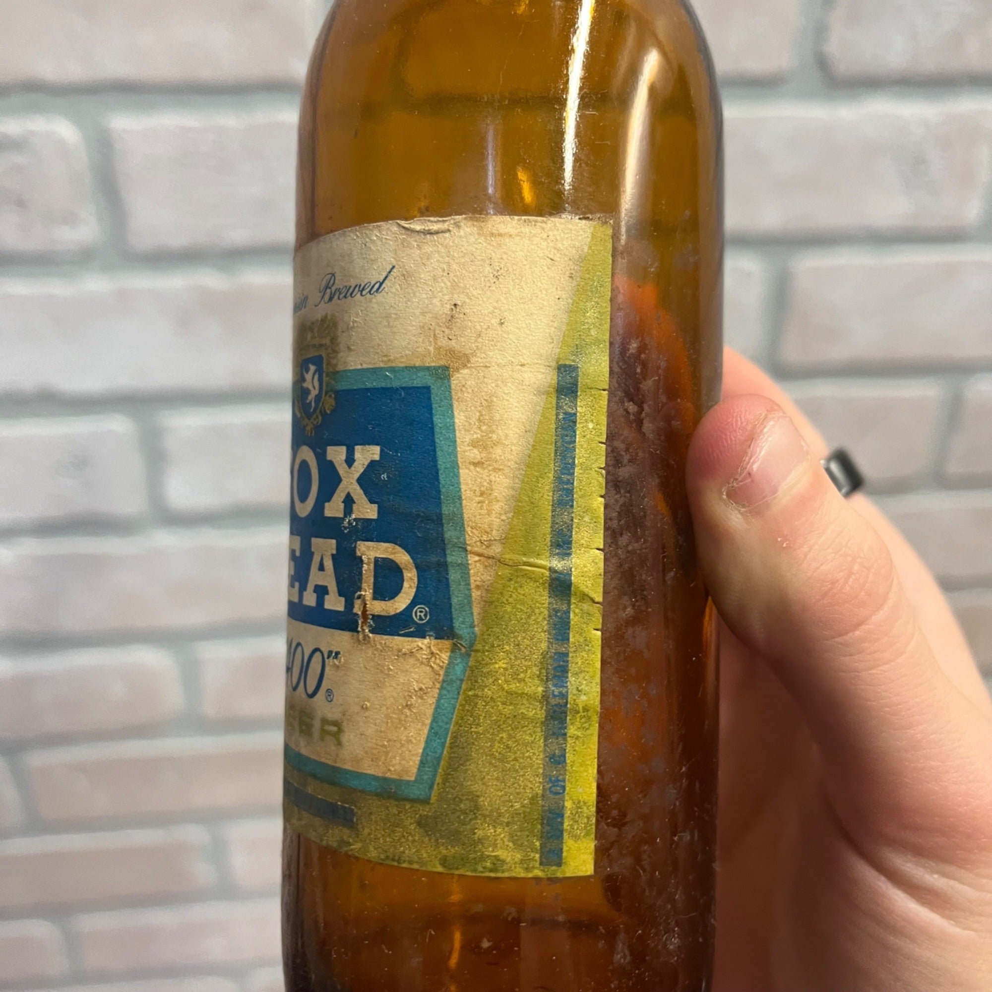 970s Fox Head 400 Beer 12 OZ bottle Waukesha, Wisconsin Empty