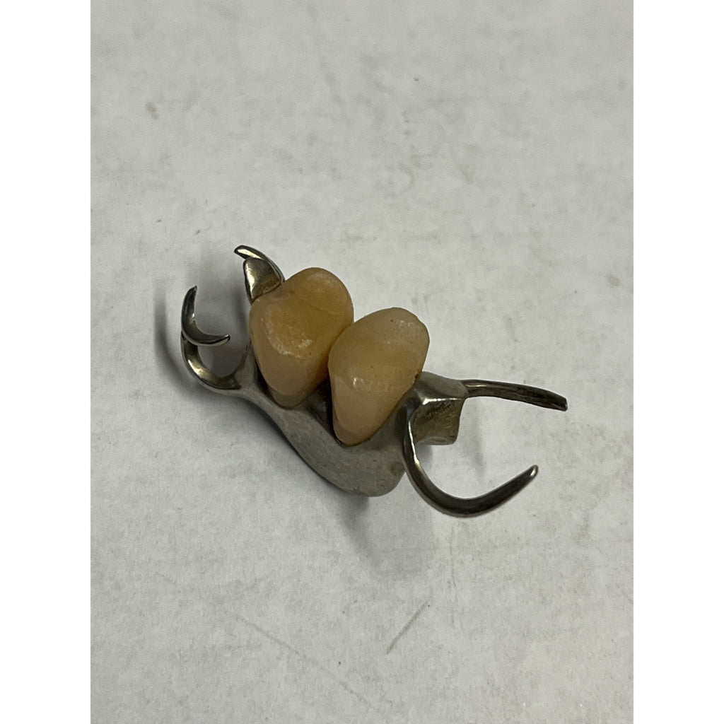 Vintage Scrap Metal Partial Denture Teeth Tooth Bridge Dental Medical Oddity