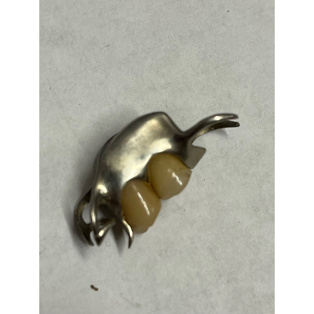 Vintage Scrap Metal Partial Denture Teeth Tooth Bridge Dental Medical Oddity