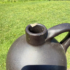 Antique 19th Century Brown Stoneware Jug With Handle Primitive Pottery 1800s