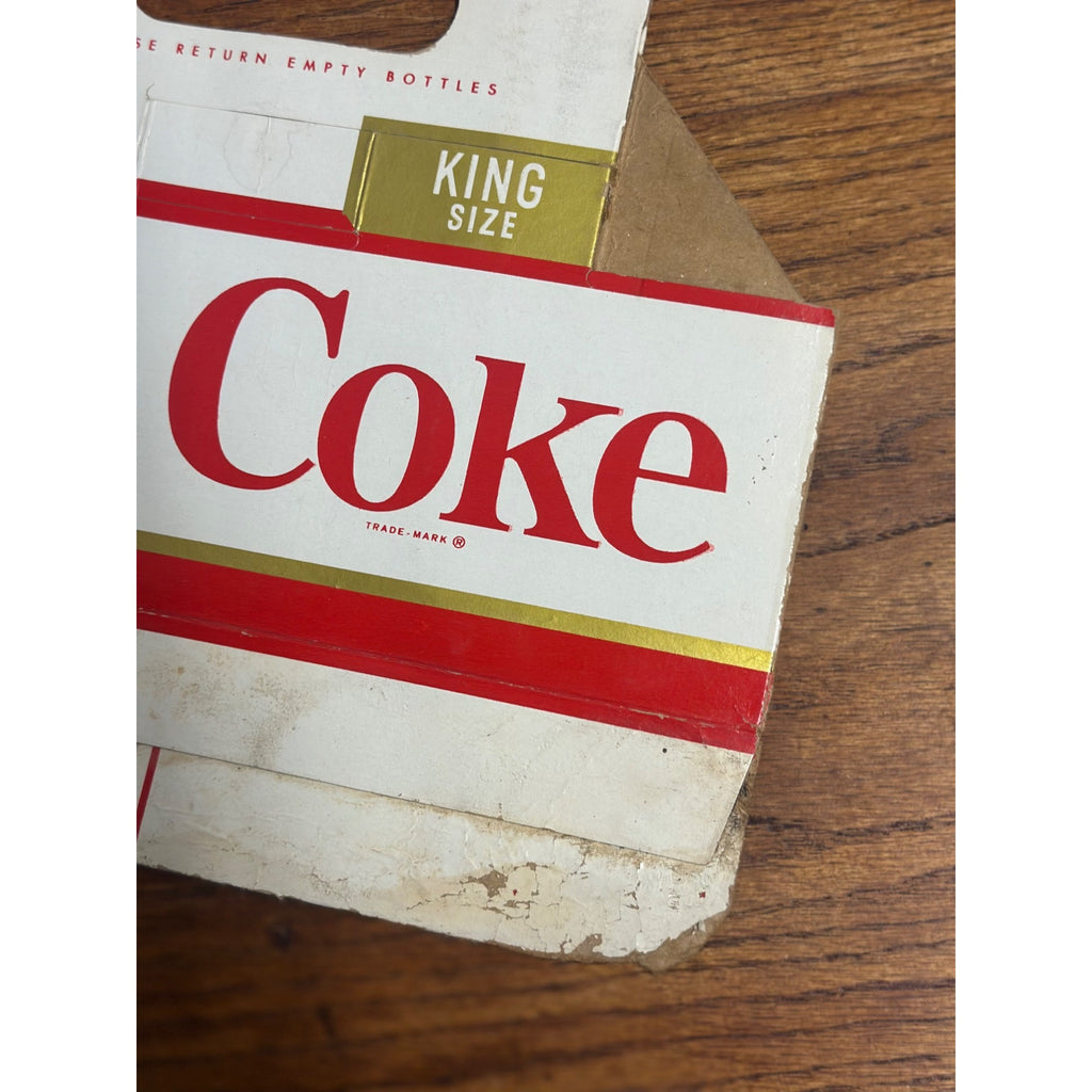 1950s Coca Cola Cardboard Carrier Six Pack Carton Bottle Case Vintage Coke King