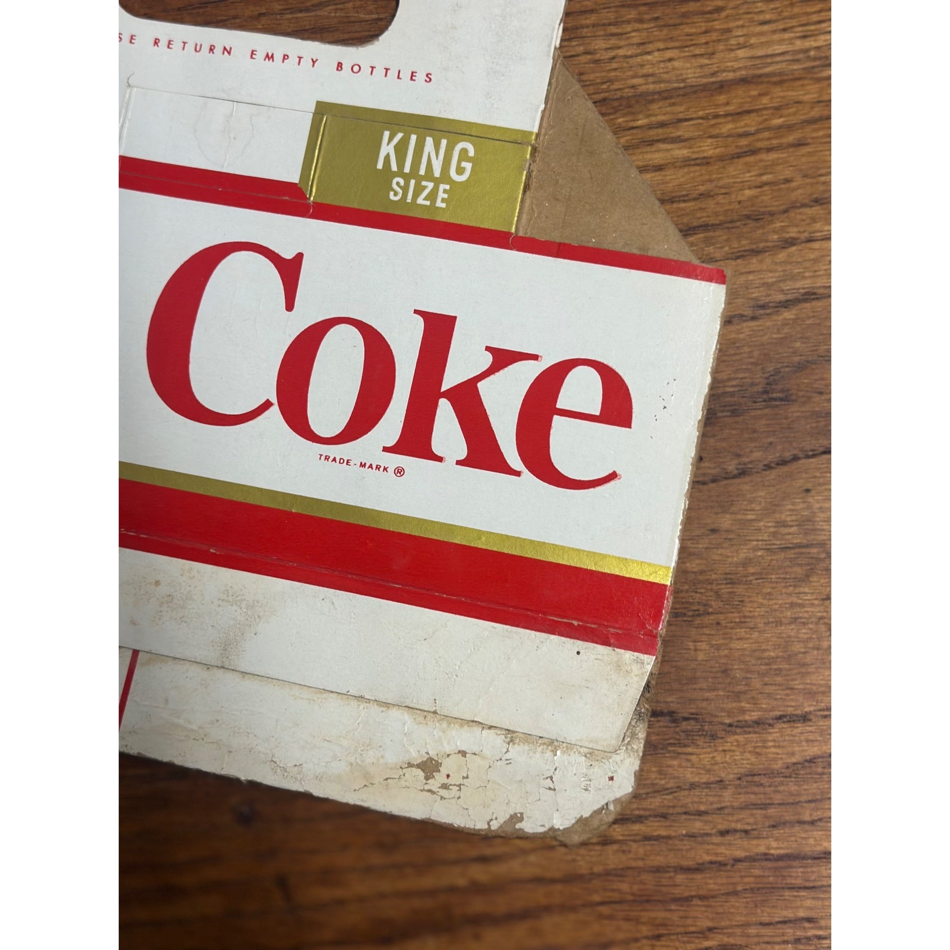 1950s Coca Cola Cardboard Carrier Six Pack Carton Bottle Case Vintage Coke King