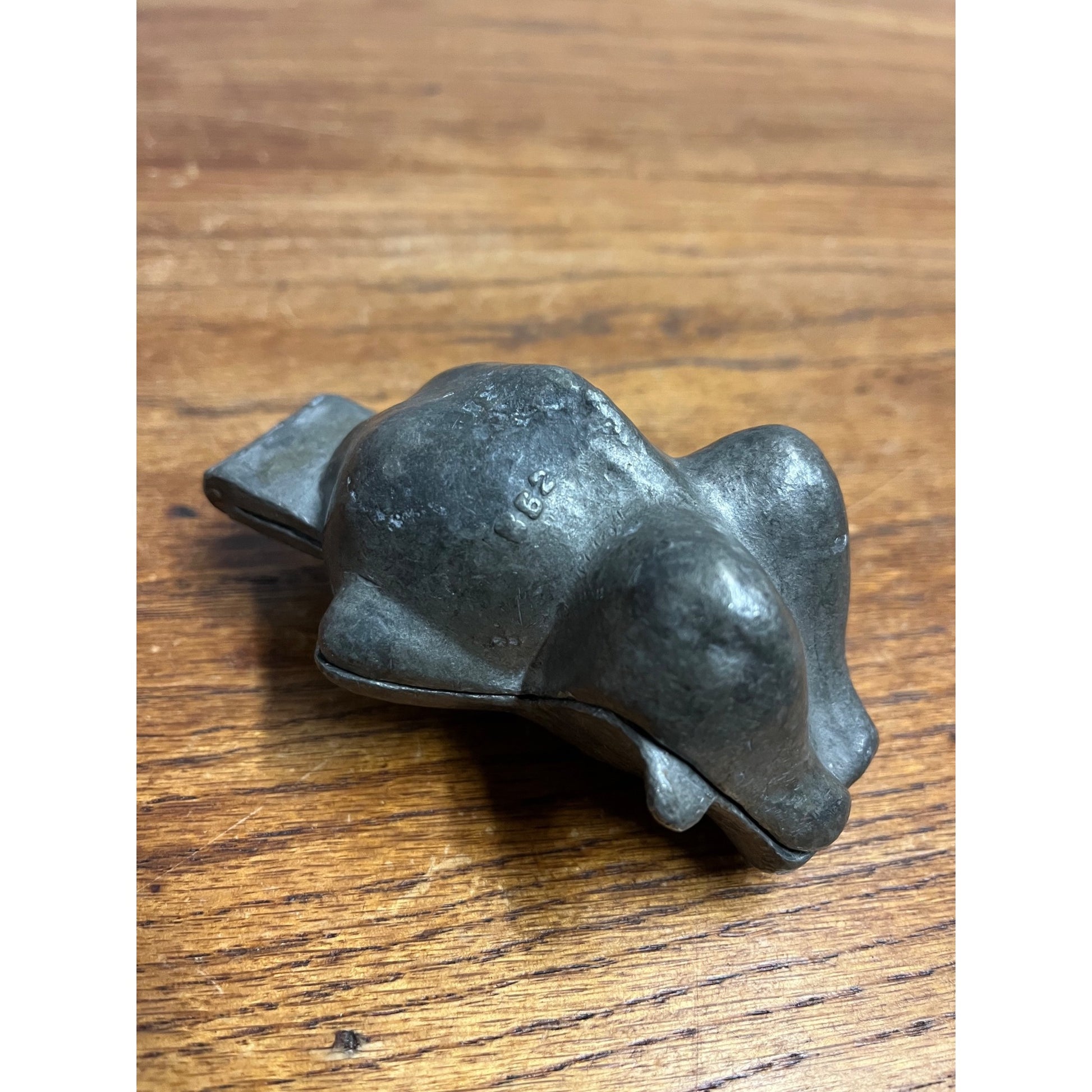 Antique Primitive Pewter Turkey Thanksgiving Ice Cream Mold Hinged Country