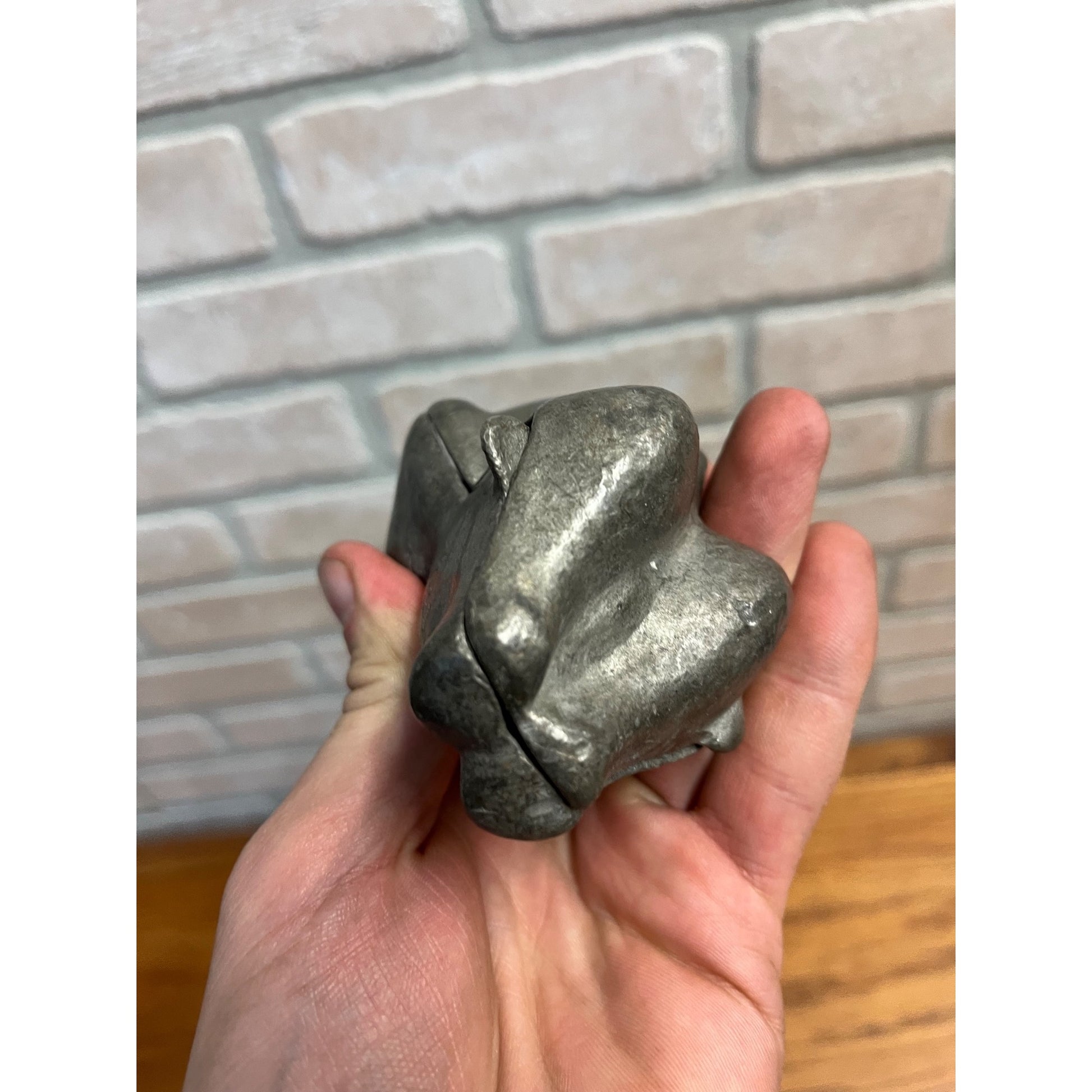 Antique Primitive Pewter Turkey Thanksgiving Ice Cream Mold Hinged Country