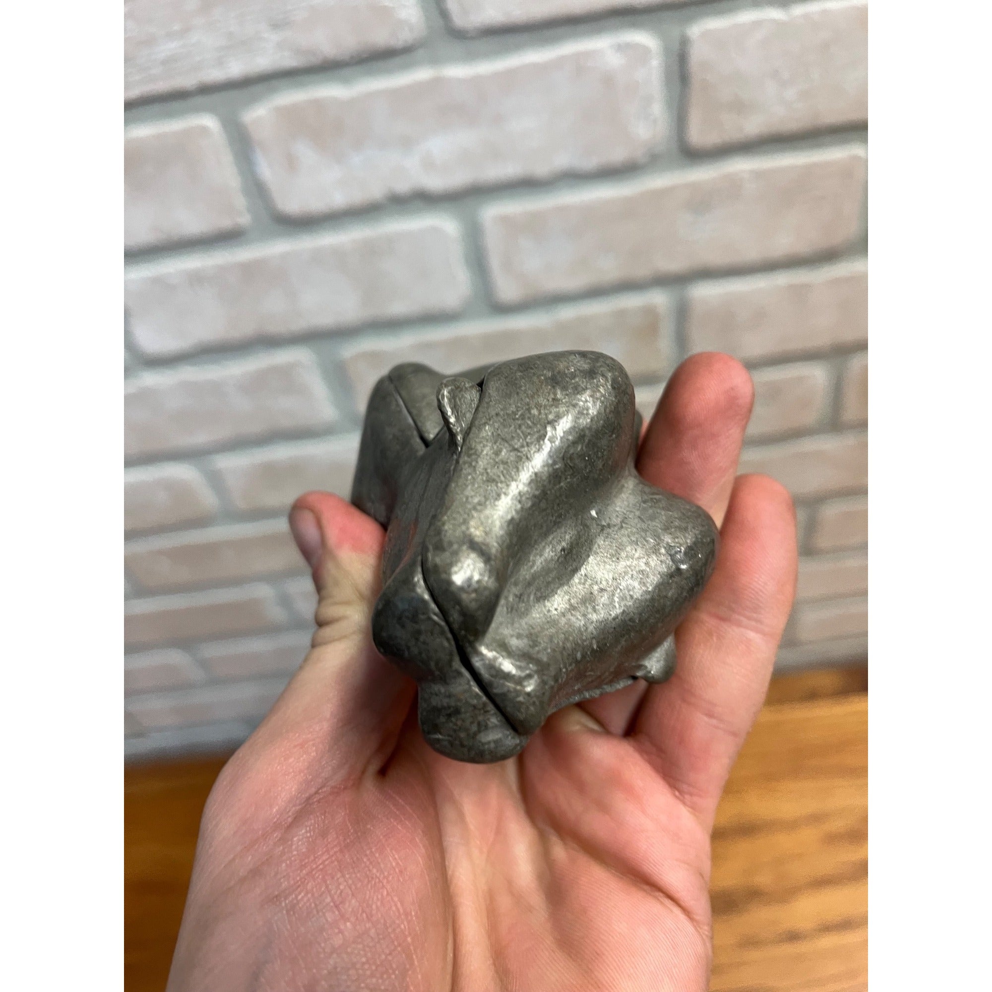 Antique Primitive Pewter Turkey Thanksgiving Ice Cream Mold Hinged Country