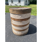 Vintage Grocery Store Retail White Star Coffee Fresh Roasted Barrel Display