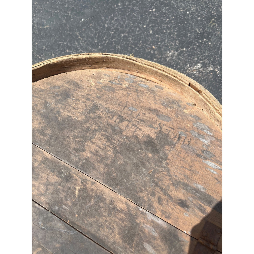 Vintage Grocery Store Retail White Star Coffee Fresh Roasted Barrel Display