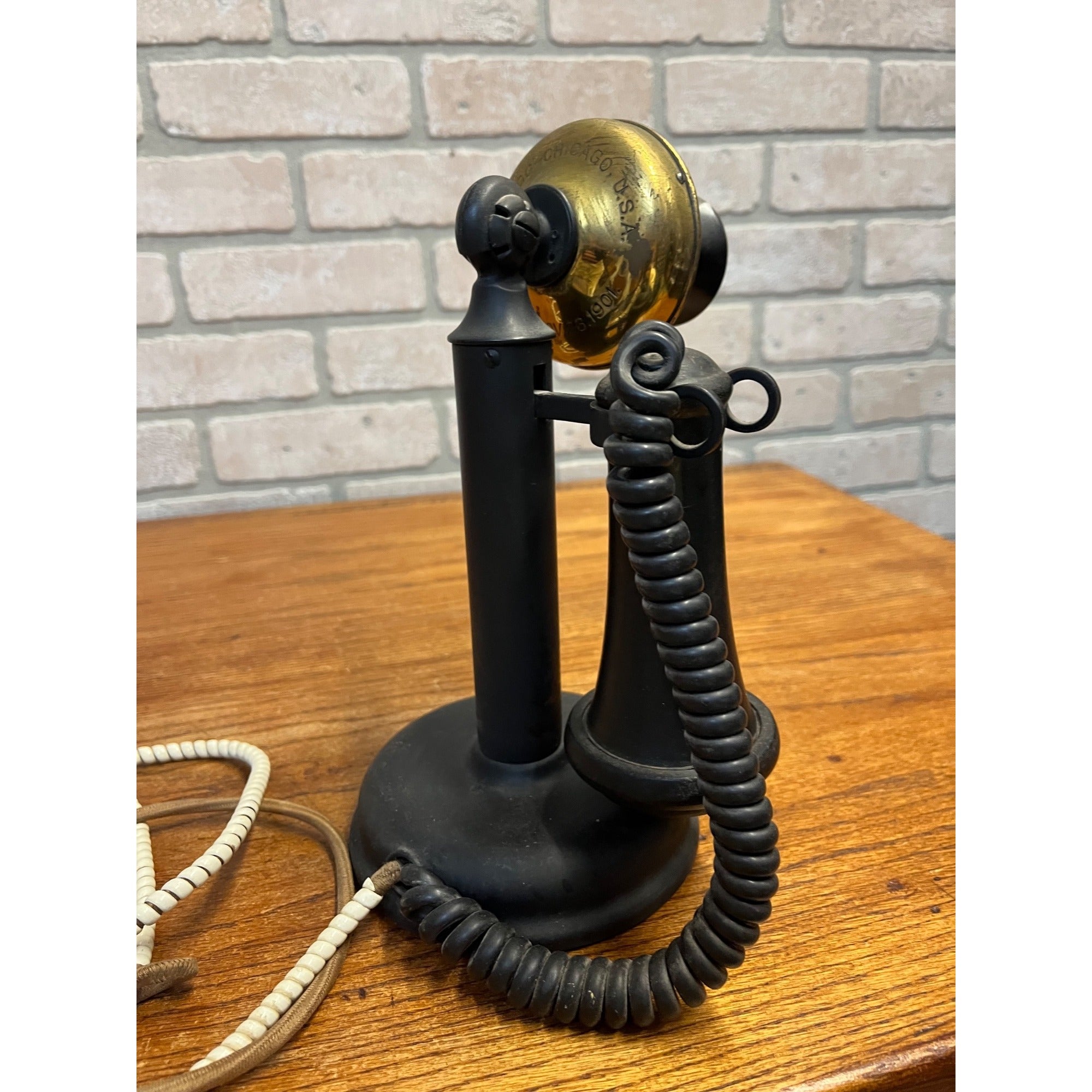Antique Kellogg Chicago Candlestick Telephone Pat 1901 Rewired Desk Phone