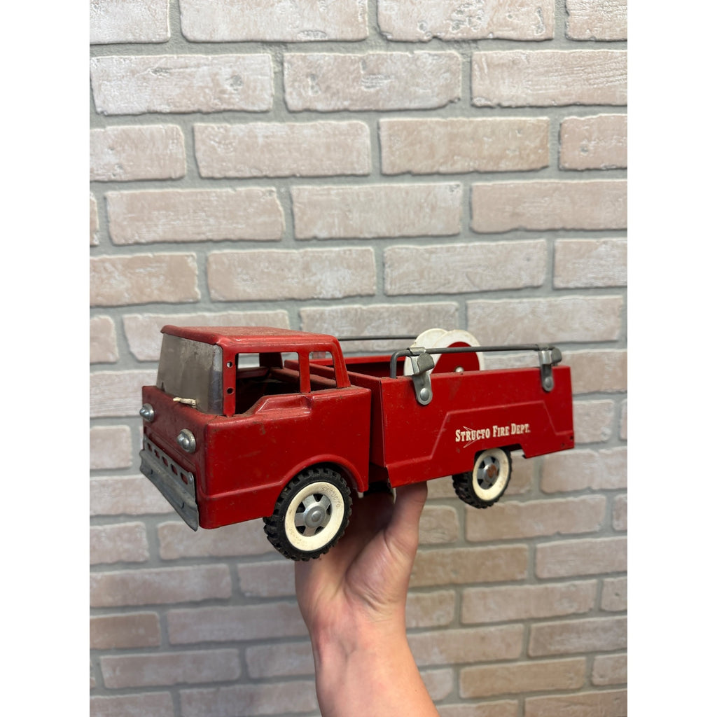 Vintage Structo Toy Fire Truck Engine Pressed Steel Toy 1960s