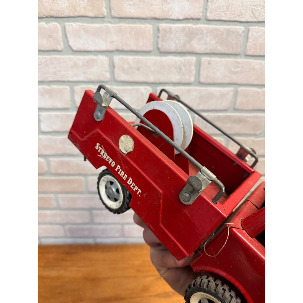 Vintage Structo Toy Fire Truck Engine Pressed Steel Toy 1960s