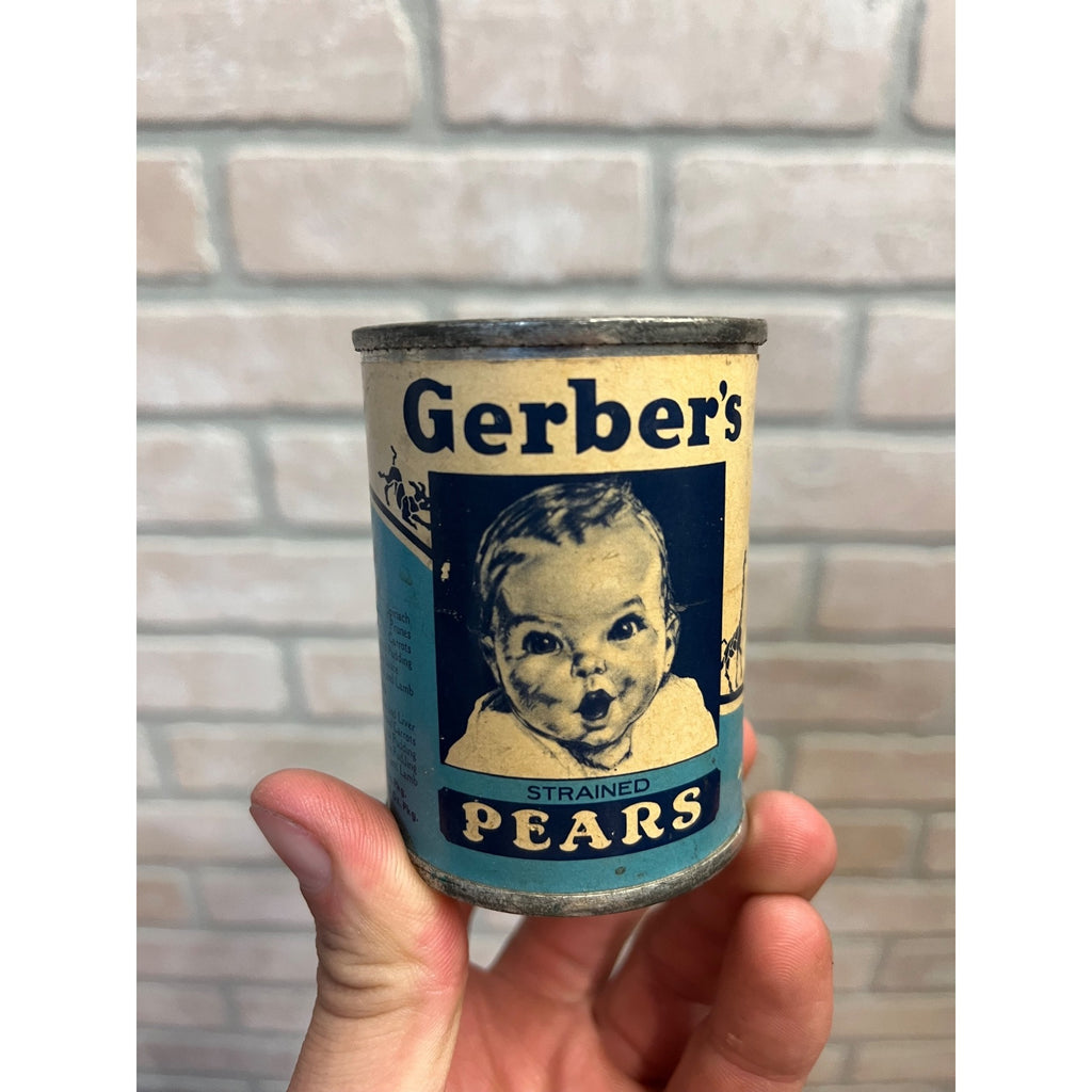 Vintage Gerber's Baby Food Tin Can w/Label - Pears - Copyright 1931